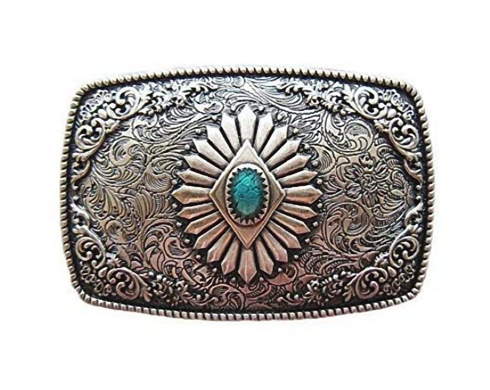 Westernlifestyle Gürtelschnalle Buckle Westernornament versilbert mit türki günstig online kaufen