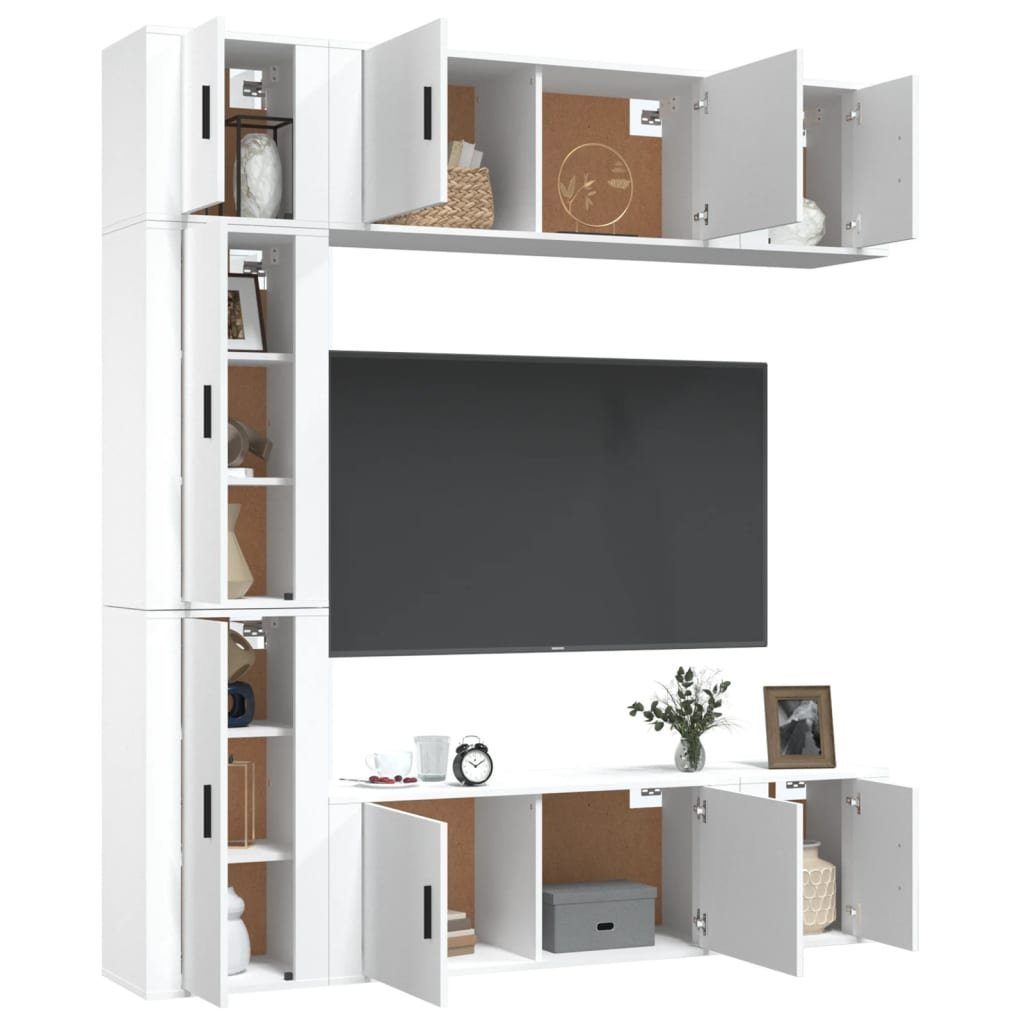 TV-Schrank-Set Weiß 7-tlg. furnicato TV-Schrank Holzwerkstoff