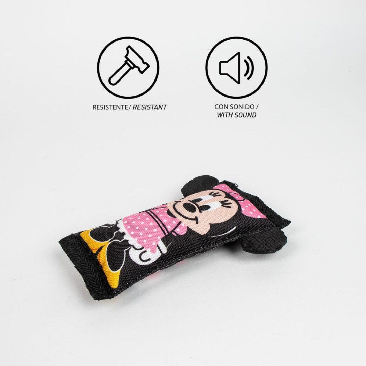 Disney Minnie Mouse Spielknochen Hundespielzeug mit Quietscher – Weiches Polyester für Spielspaß