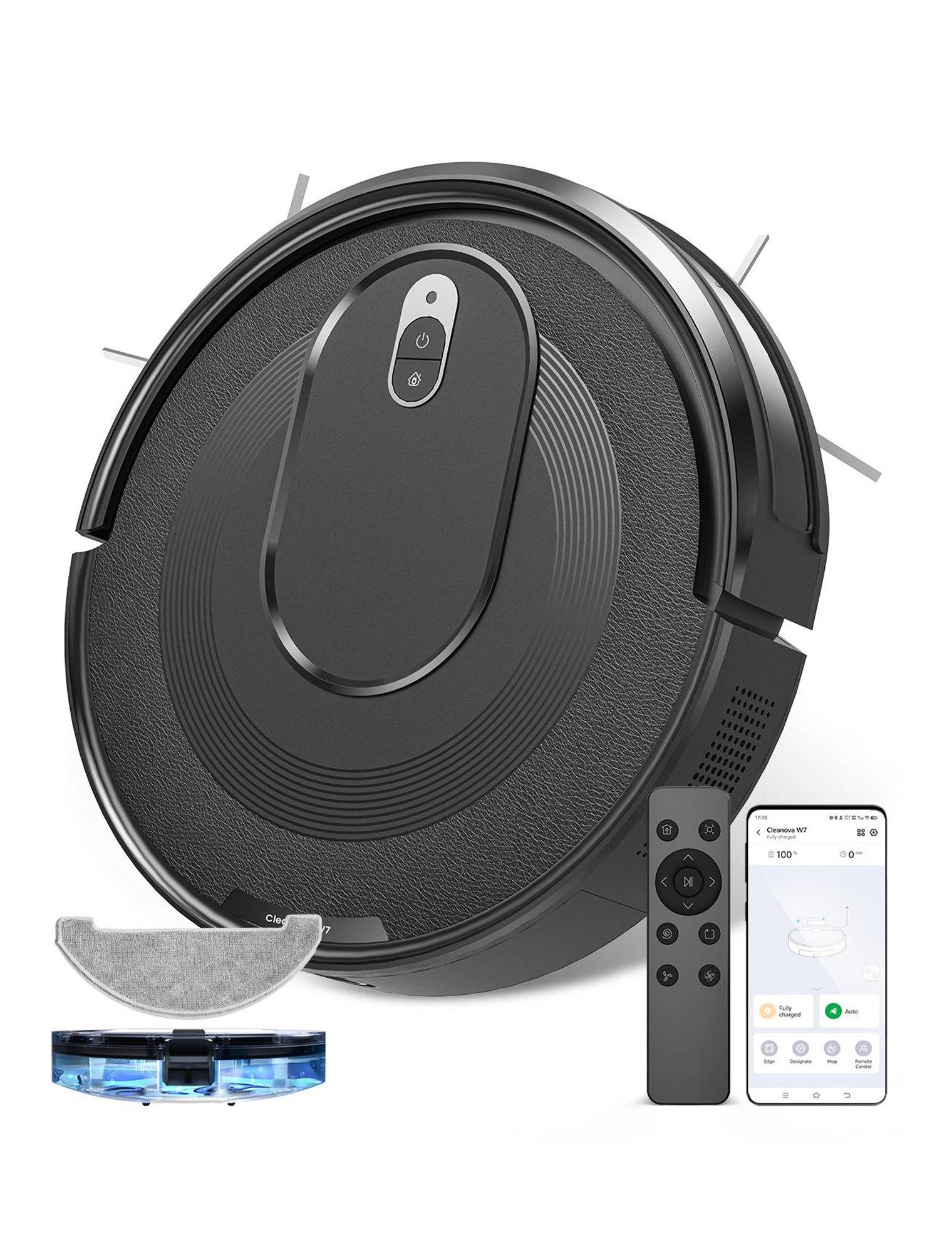 Vactidy Saugroboter W7 3-in-1 Saugroboter mit Wischfunktion, 4000Pa/120Min, beutellos, mit Wischfunktion, 4000Pa/120Min, 3.2kg