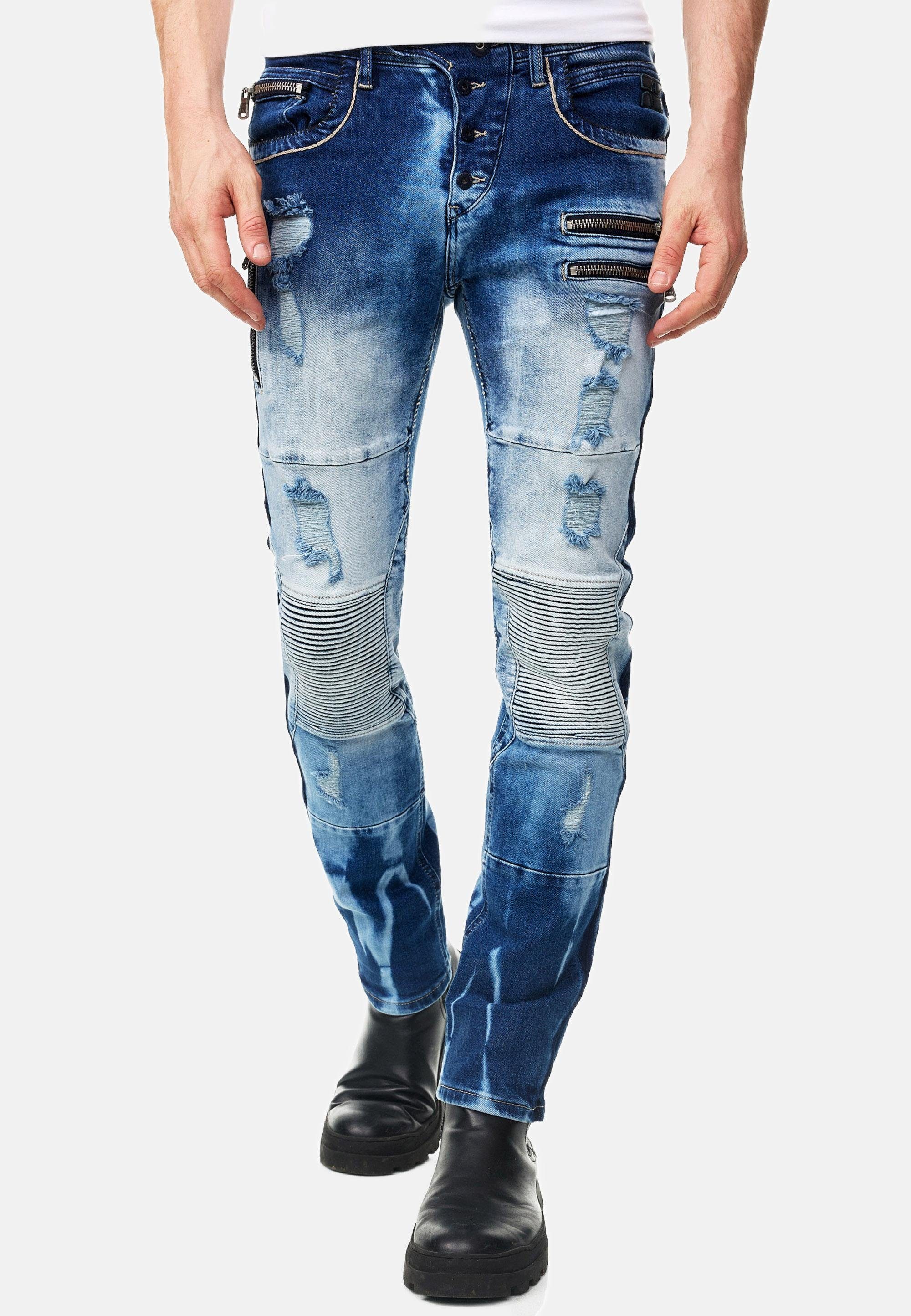 Rusty Neal Slim-fit-Jeans MISATO im modischen Used-Look blau