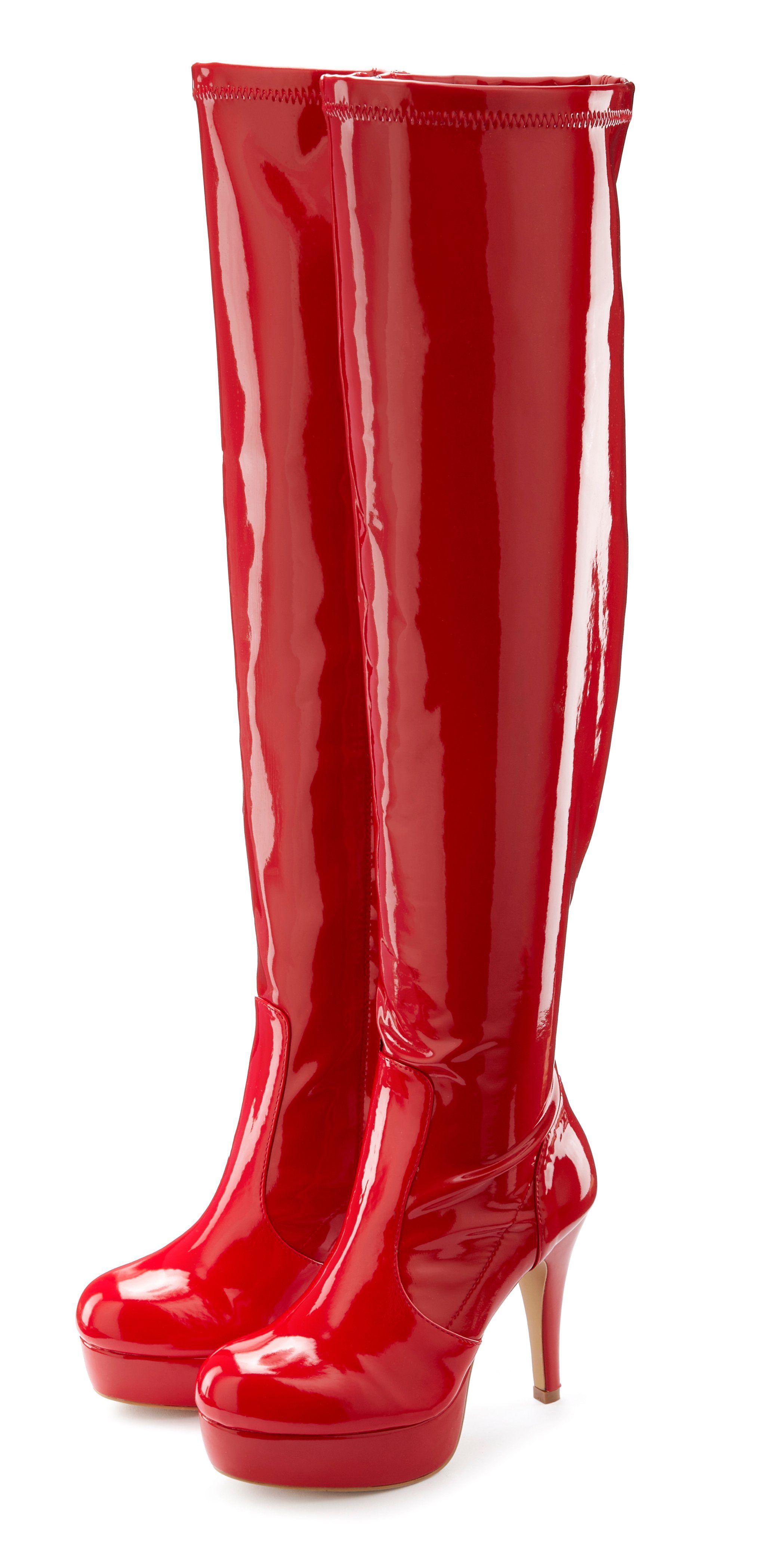 LASCANA Belle Affaire High-Heel-Stiefelette mit Plateau, Overkneestiefel in günstig online kaufen