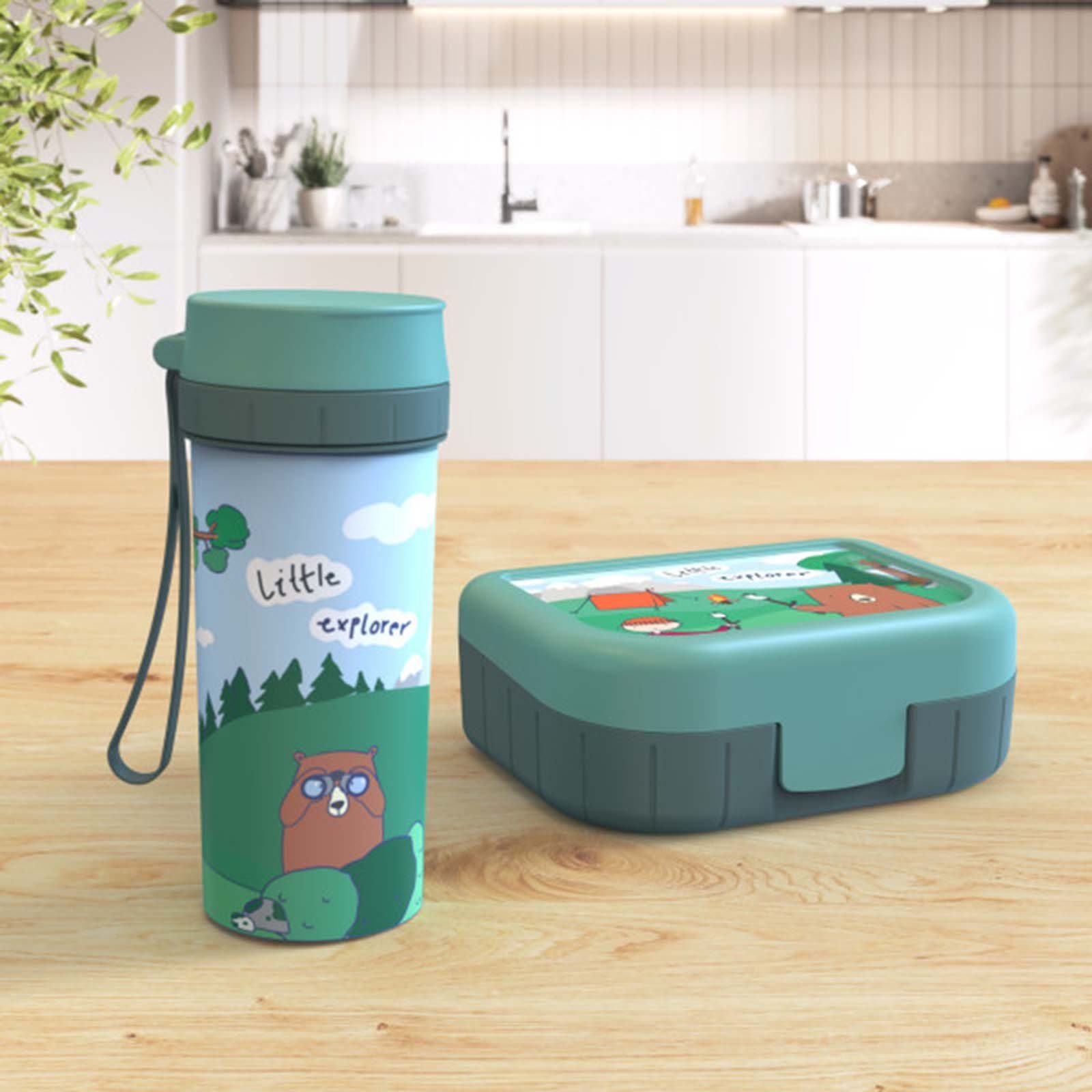 Lunchset (Lunchset, Set Brotdose (SAN) 4-tlg) Vorratsdose ROTHO Kids mit Kunststoff Memory 4tlg. BPA-frei, Mehrfarbig Trinkflasche,