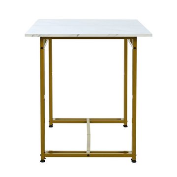 Ulife Esstisch Rechteckiger Küchentisch mit Metallbeinen, Golden Tischbeine,120x70cm