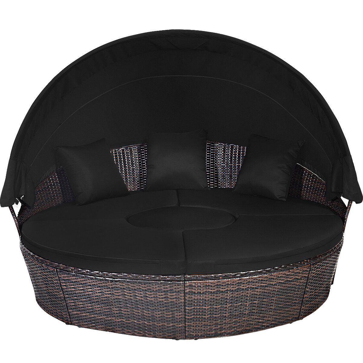 KOMFOTTEU Sonneninsel Polyrattan, mit faltbarem Dach,192 günstig online kaufen