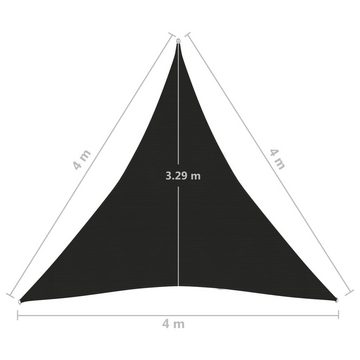 vidaXL Balkonsichtschutz Sonnensegel 160 g/m² Schwarz 4x4x4 m HDPE