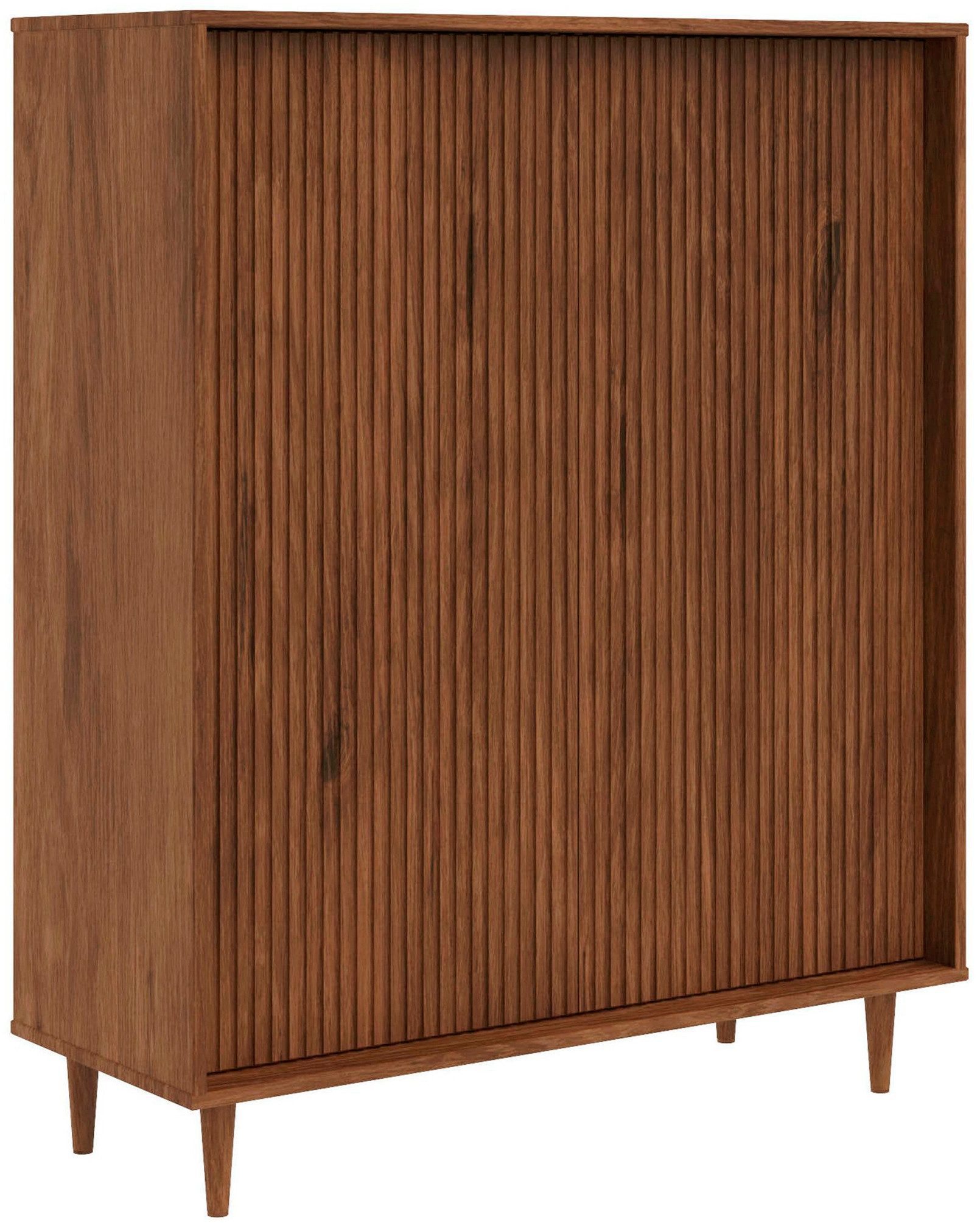 OTTO home Highboard Malmedy Front mit gefrästen Rillen, Kommode Midischrank aus massivem Kiefernholz, Push-to-open, B 100 cm