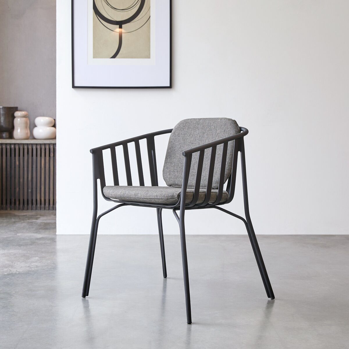 Tikamoon Esszimmerstuhl Stuhl aus und Stoff Aluminium