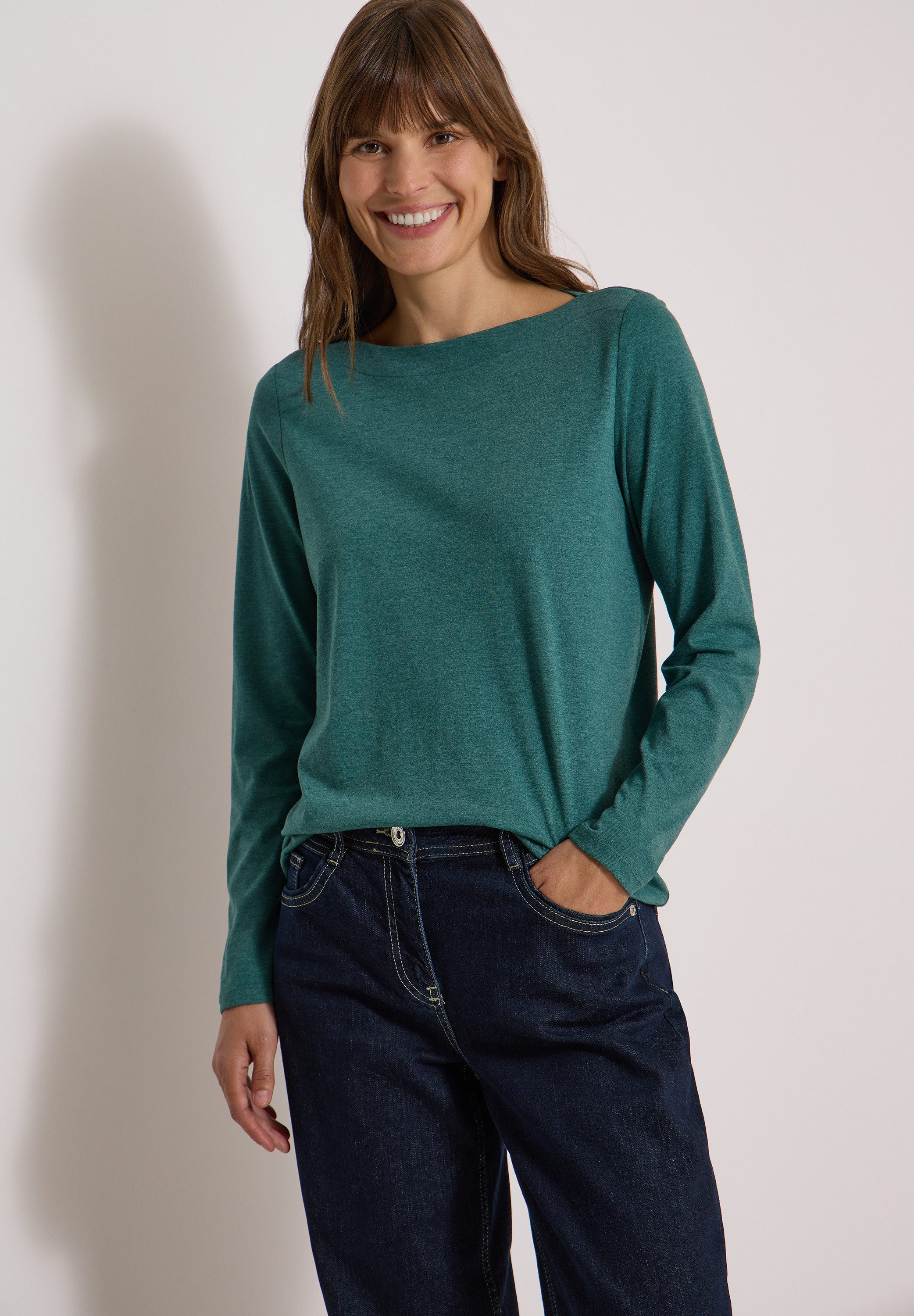 CECIL Langarmshirt mit U-Boot-Ausschnitt