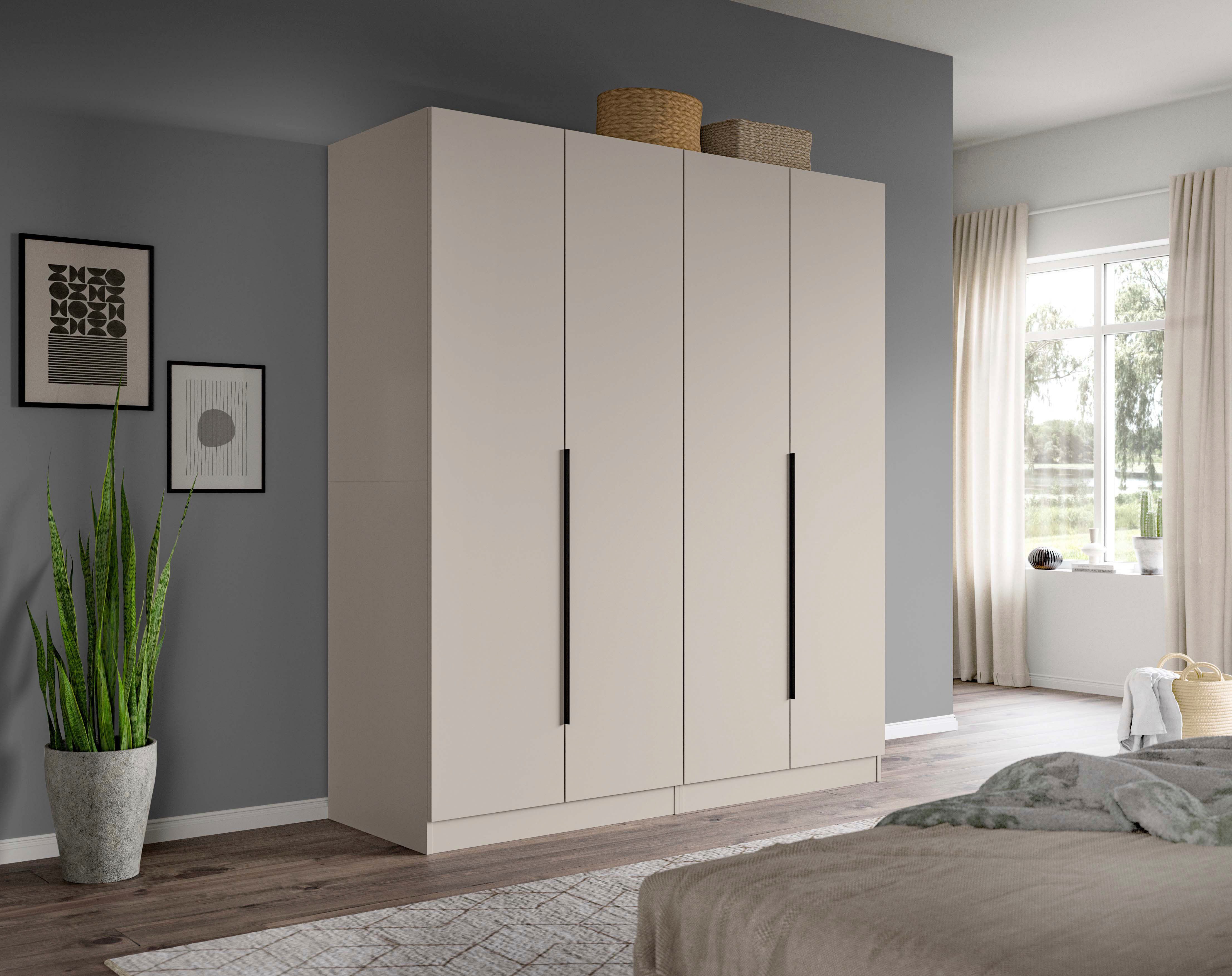 Home affaire Schrank-Set Skarde moderner Kleiderschrank Schlafzimmerschrank, (1-St., wähle deine beste Schrank Kombination), Skarde Kleiderschrank 160 cm, 2 Kleiderstangen und 2 Böden