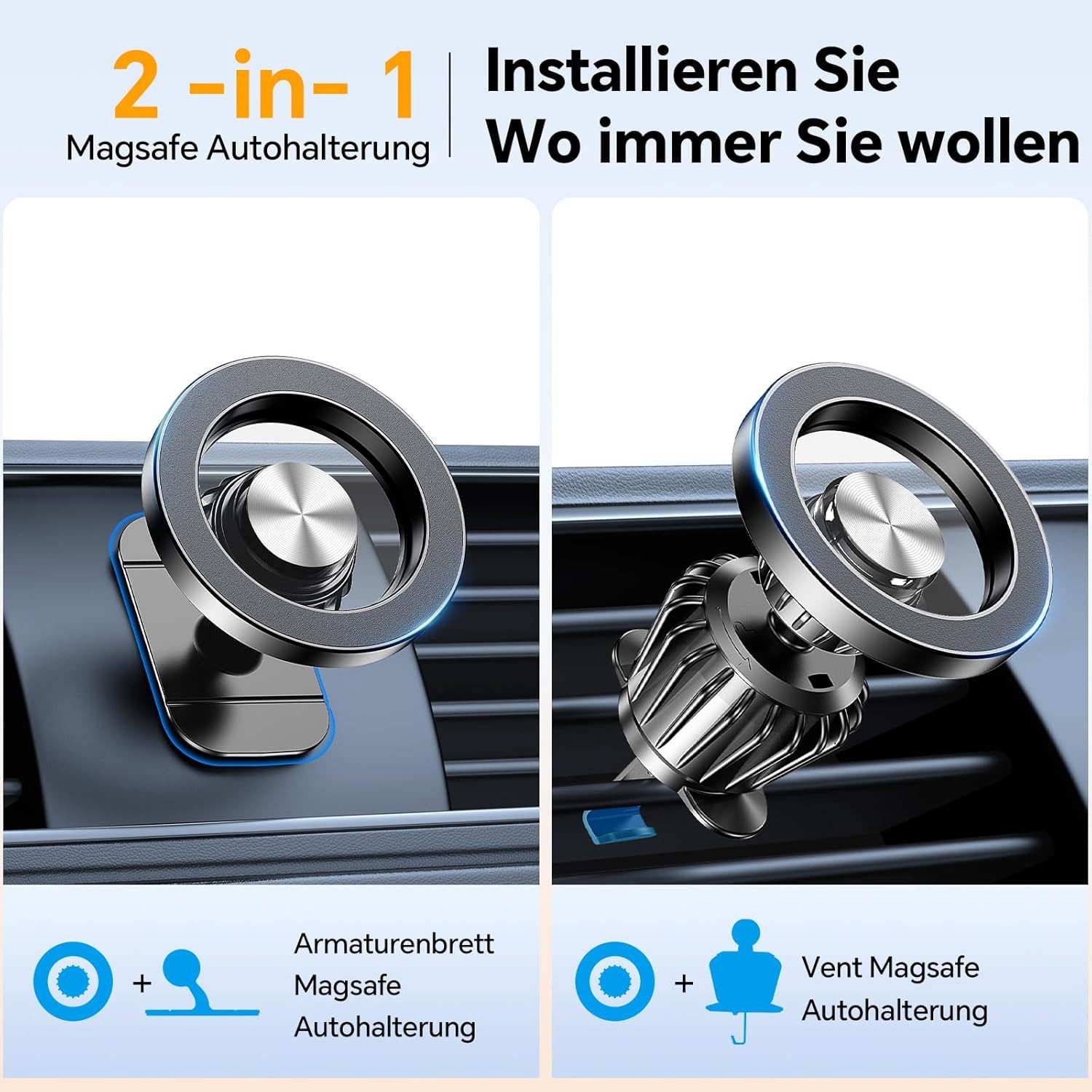 FELIXLEO Coolpow Handyhalterung Auto fuer Magsafe Magnet Halterung Lueftung Smartphone-Controller (1 St)