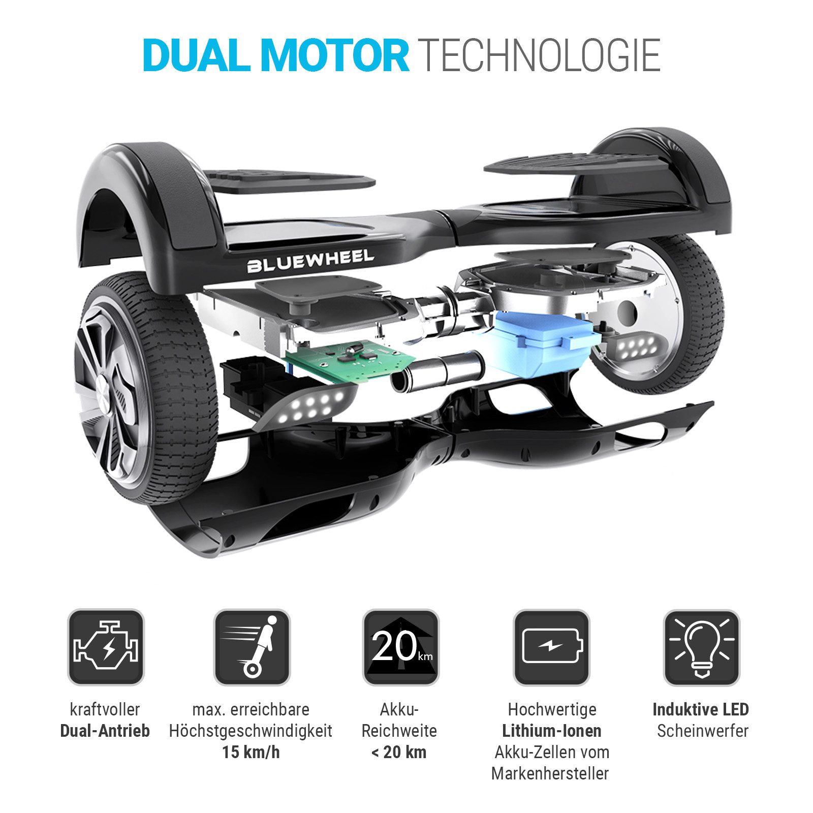 Bluewheel Electromobility Balance Scooter HX310s_New_Release, 6,5" Premium Hoverboard Bluewheel HX310s
