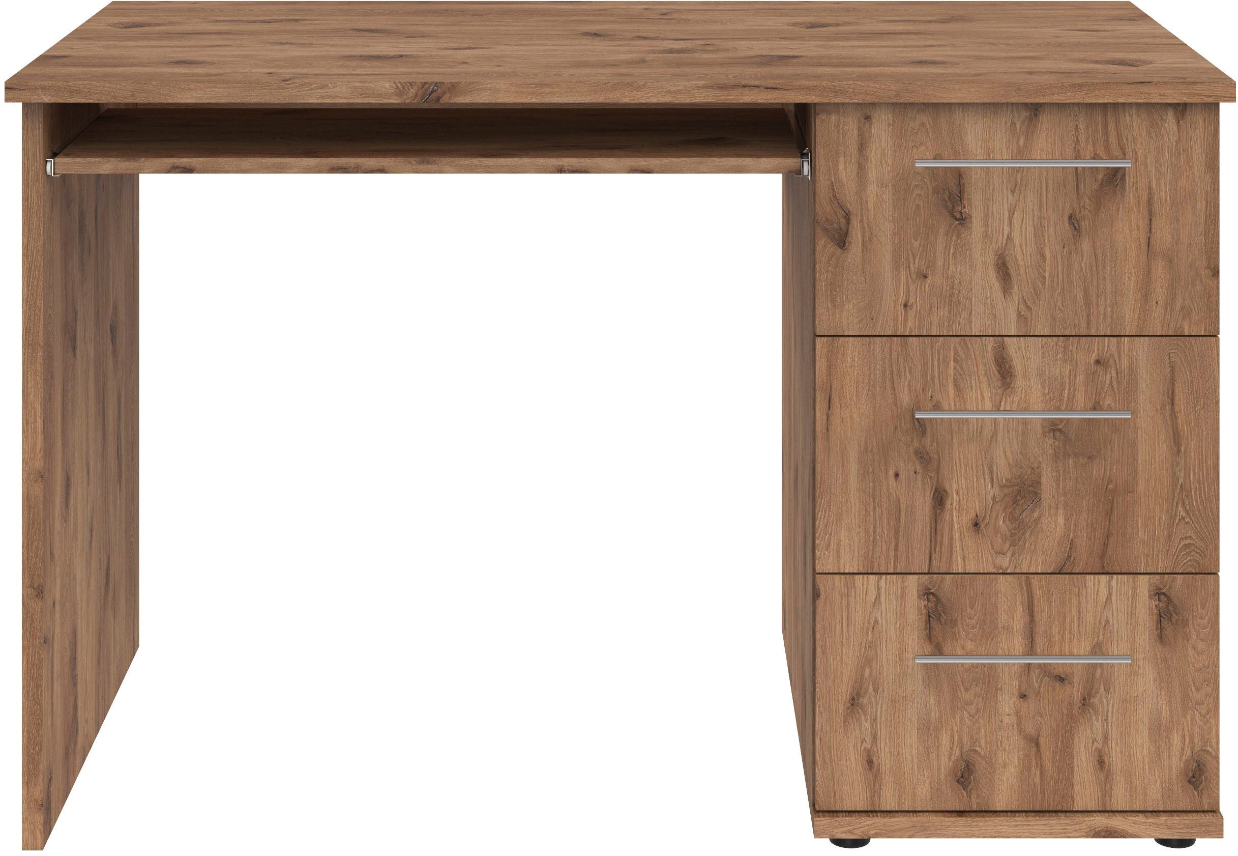 VOGL Möbelfabrik Schreibtisch Tobi, wahlweise mit 3 Schubkästen oder 1 Schubkasten/1 Tür, optional mit Tastaturauszug, Breite 115 cm