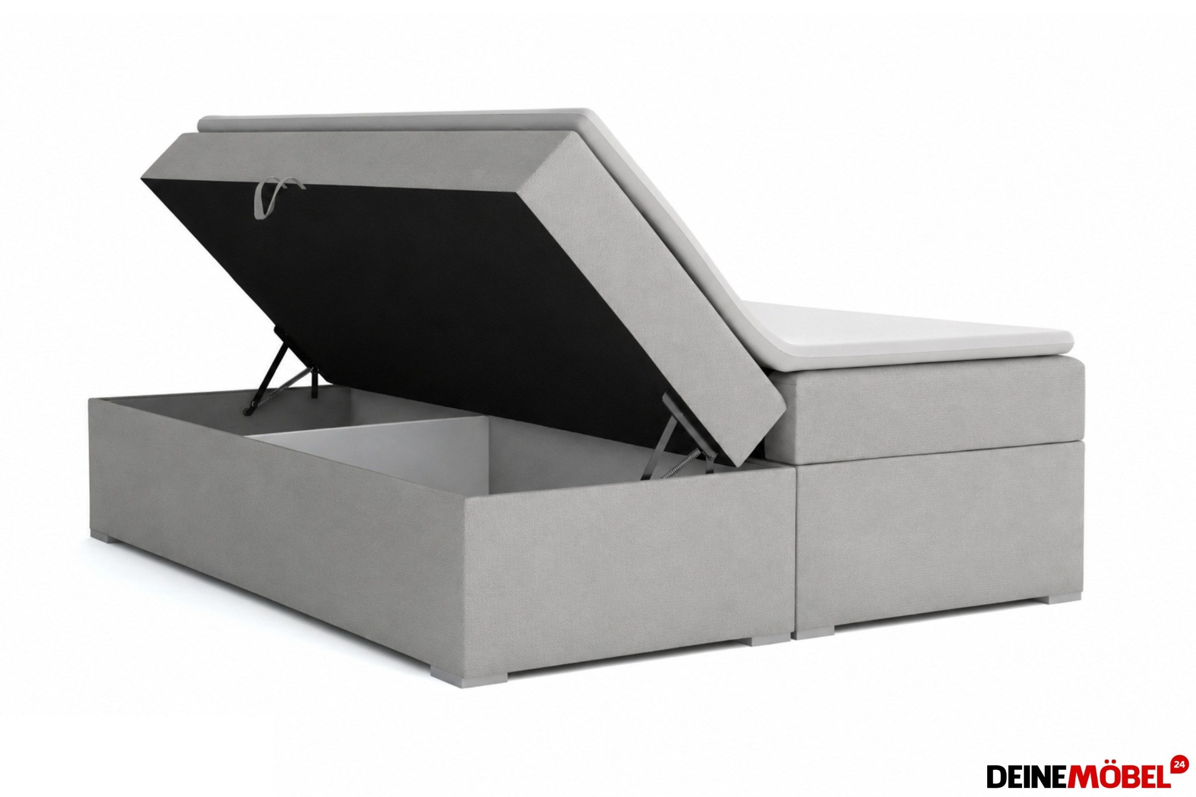 Deine Möbel 24 Boxspringbett SUSAN LUX Boxbett Polsterbett Matratzen H3 oder H4 (Farbe: Ecru, Creme, Beige, Grau, Dunkelgrau, Schwarz, 1-St., 140x200 160x200 18 – Bild 4 von 5