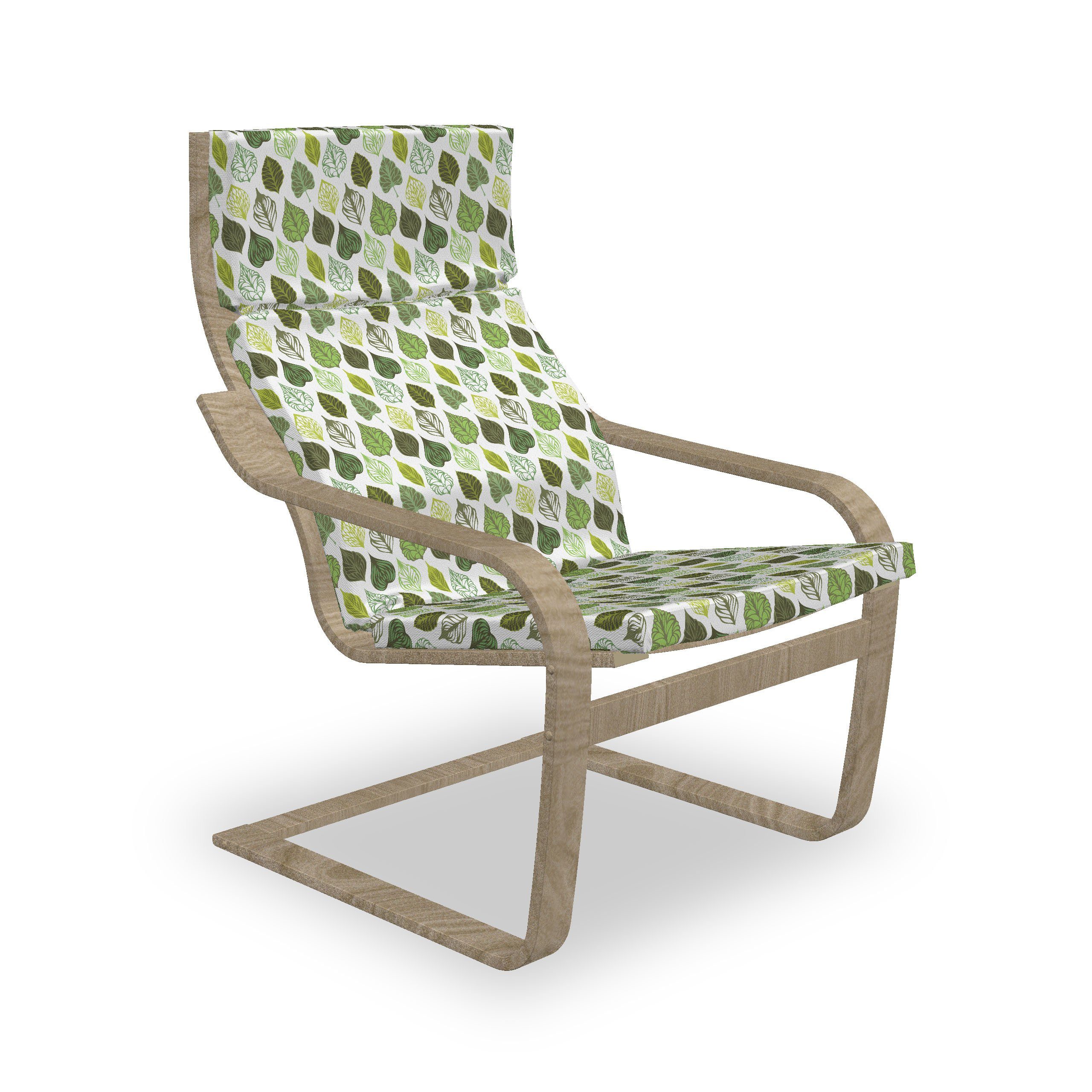 mit Abakuhaus Reißverschluss, und Stuhlkissen mit Laub Blätter Hakenschlaufe Einzelheiten Sitzkissen Stuhlkissen Grün