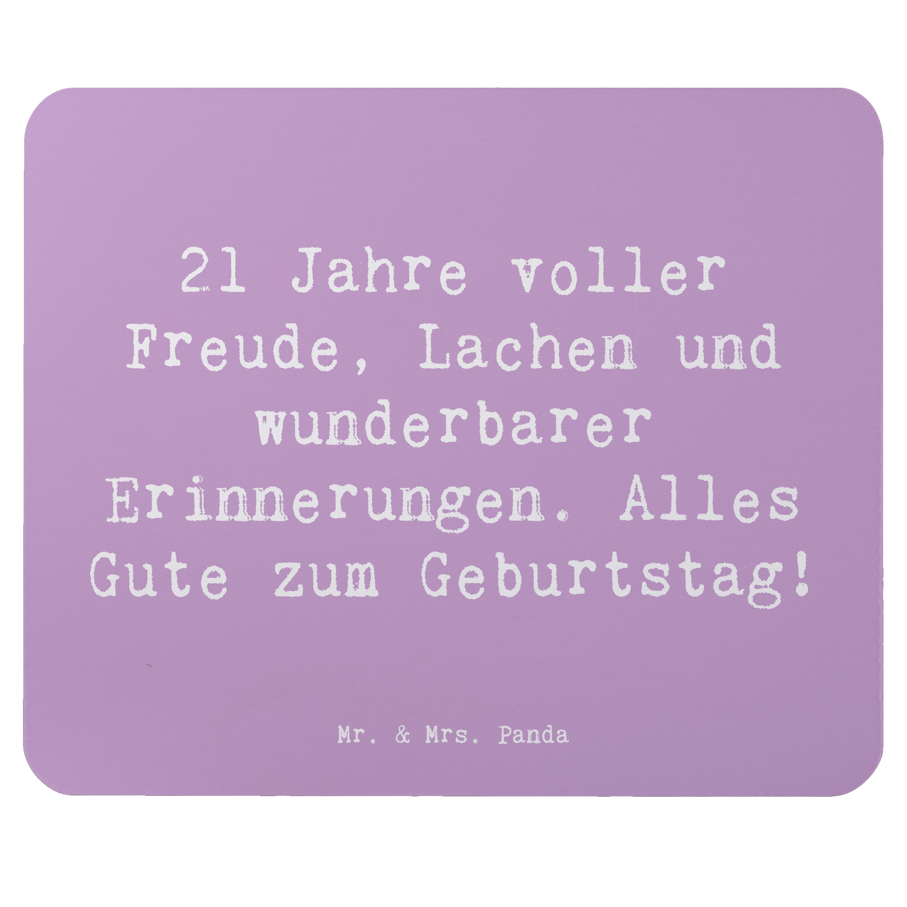 Mauspad Spruch 21. Geburtstag Freude - Lavendeltraum - Geschenk, Geburtstagsg