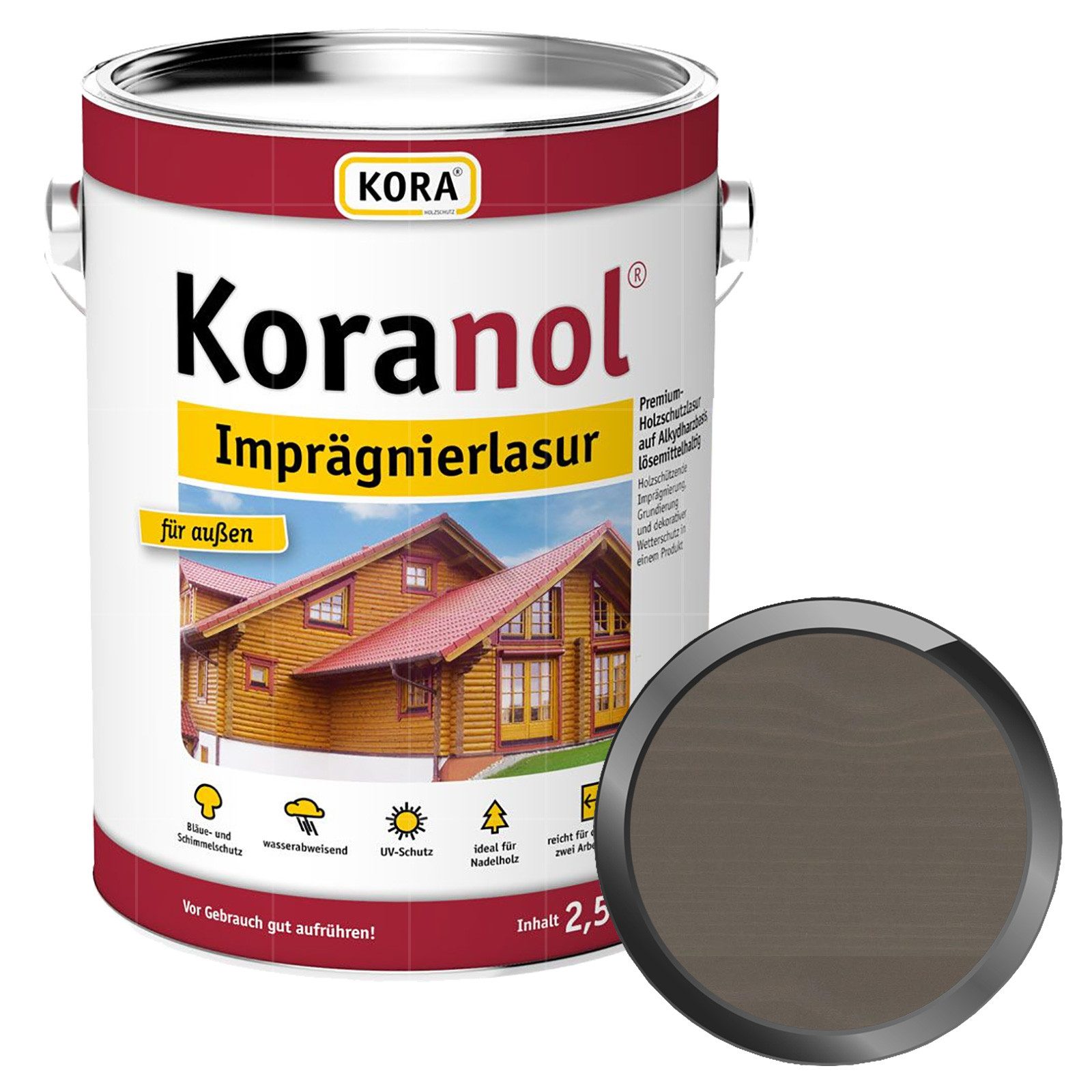 KORA Holzgrundierung KORANOL IMPRÄGNIERLASUR - 2.5 LTR