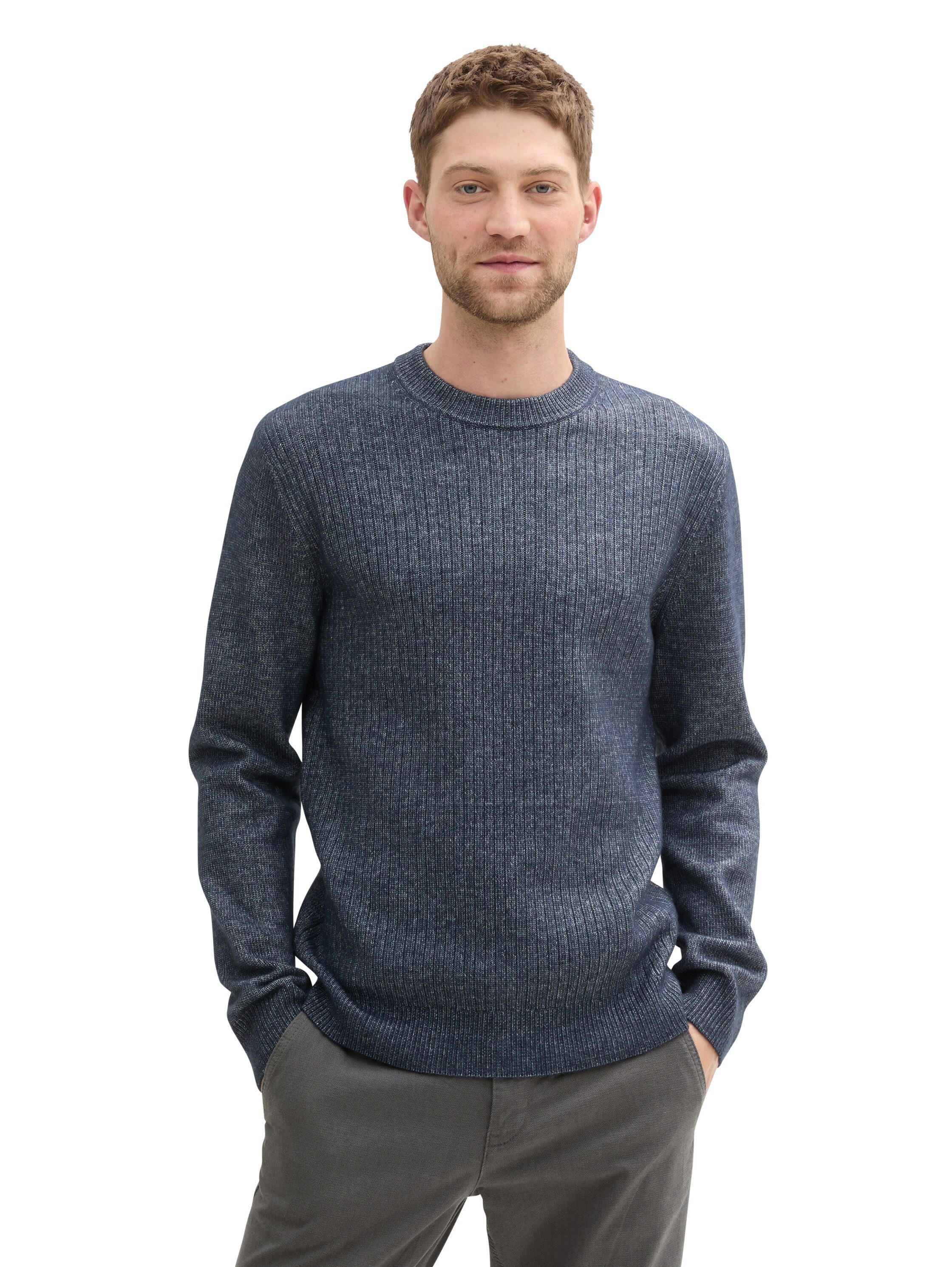 TOM TAILOR Rundhalspullover mit Rippstruktur günstig online kaufen