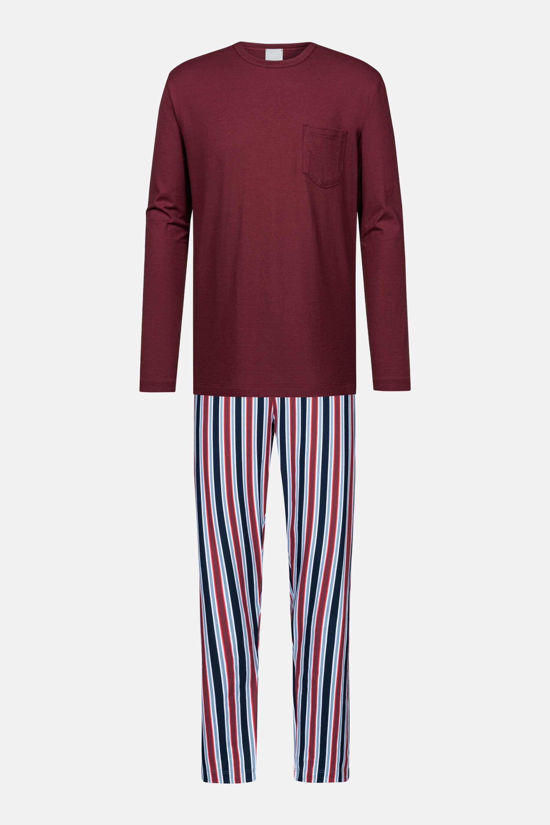 Mey Schlafanzug Serie Red'n Blue Stripes Gestreift (2 tlg) Reine Baumwolle, günstig online kaufen