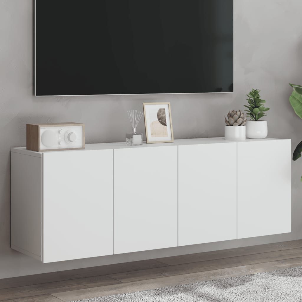 TV-Schrank TV-Wandschränke 2 Stk. Weiß 60x30x41 cm