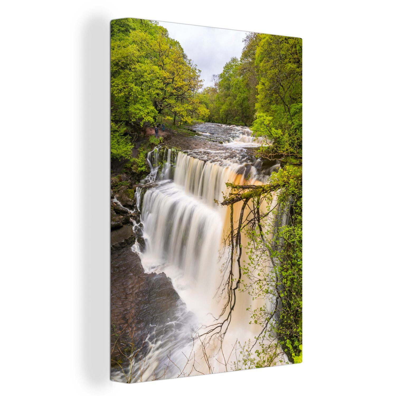 OneMillionCanvasses® Leinwandbild Verlassene Wasserfälle in den Flüssen des Brecon Beacons National Park, (1 St), Leinwandbild fertig bespannt inkl. Zackenaufhänger, Gemälde, 20x30 cm