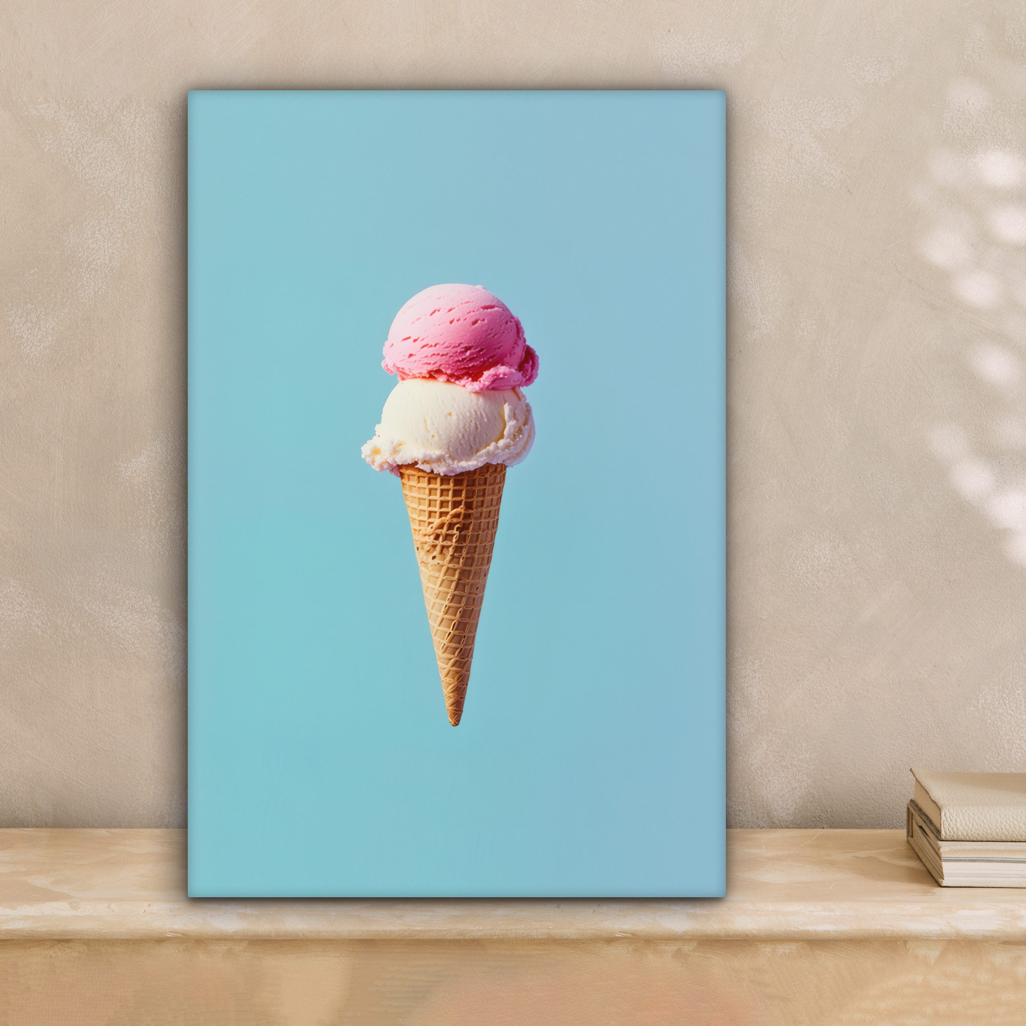 OneMillionCanvasses® Leinwandbild Schaufel Eiscreme - Kegel günstig online kaufen