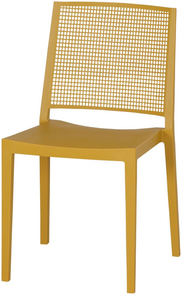 Siena Garden Gartensessel Square 2er Set Stapelstuhl mustard (Set, 2-St), Gestell, Polypropylen/Glasfaser