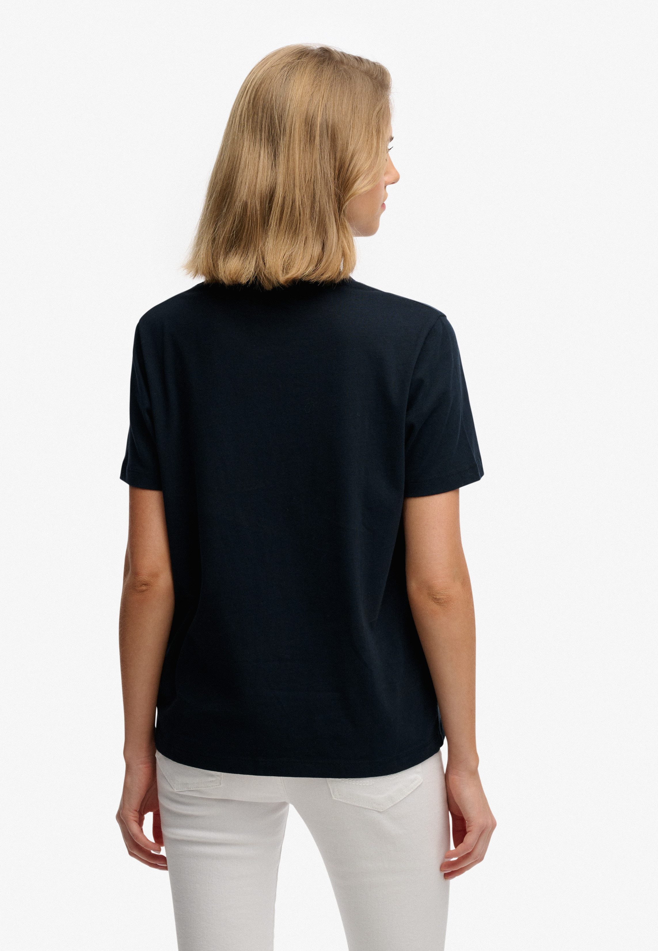 Superdry T-Shirt Essential Logo Emb Tee aus Baumwolle, normale Passform, Rundhalsausschnitt, Kurzarm