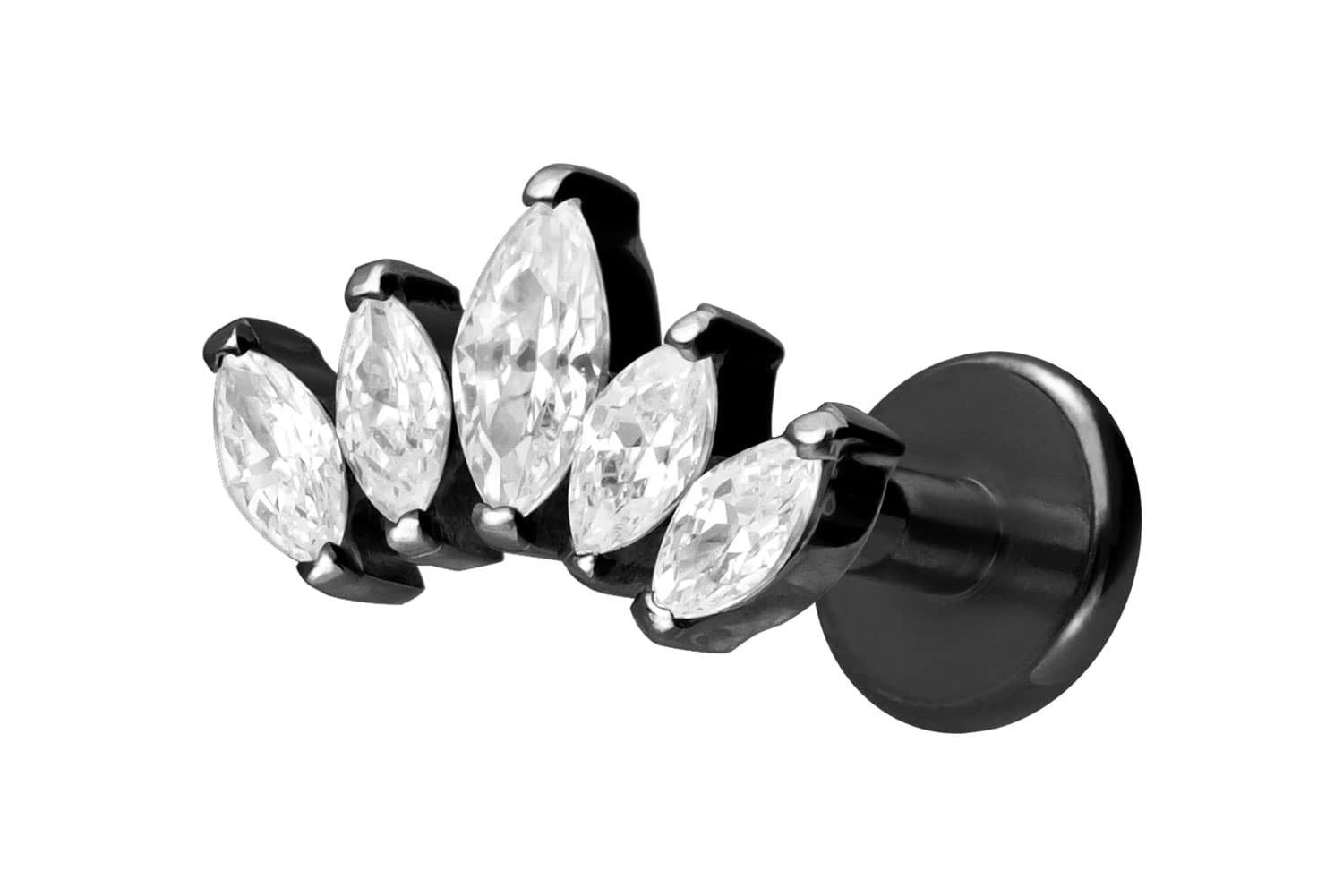 Piercing-Set Titan Labret mit Innengewinde LOTUSBLÜTE