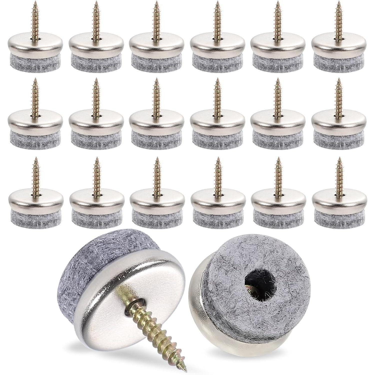 LuxusKollektion Filzgleiter Filzgleiter Schrauben Bodenschutz Parkett Laminat Grau 28mm 40
