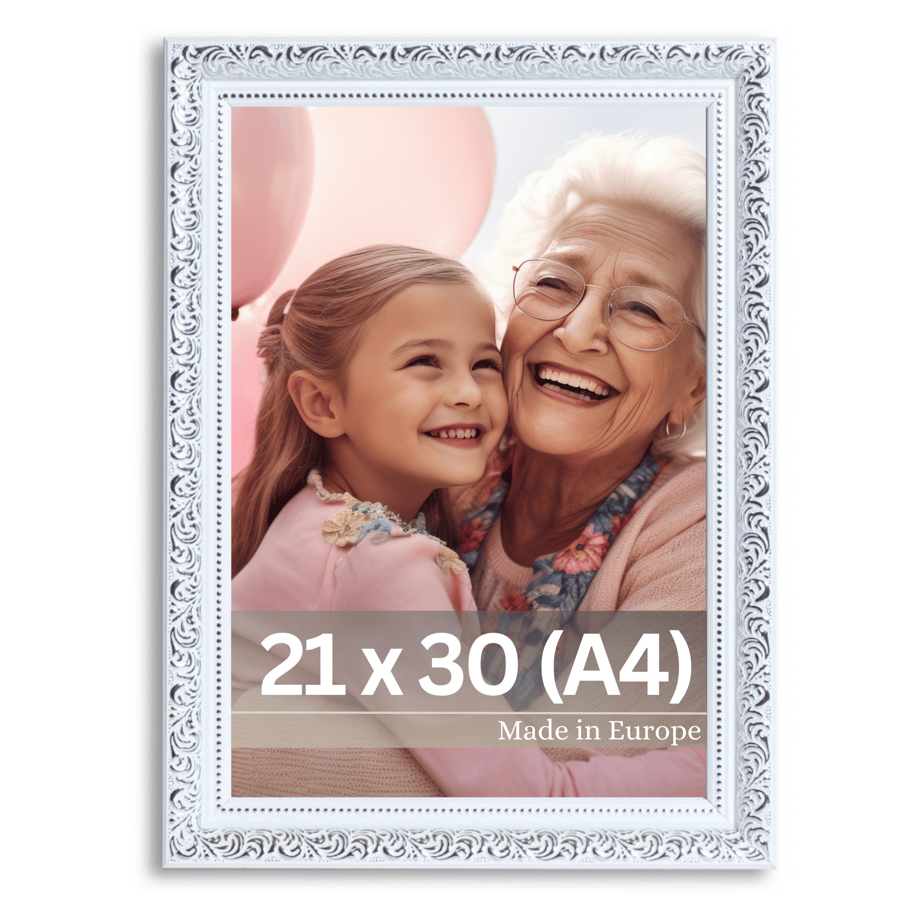 Victor (Zenith) Bilderrahmen Rubens, Bilderrahmen 20x30 cm Weiß Silber A4, günstig online kaufen