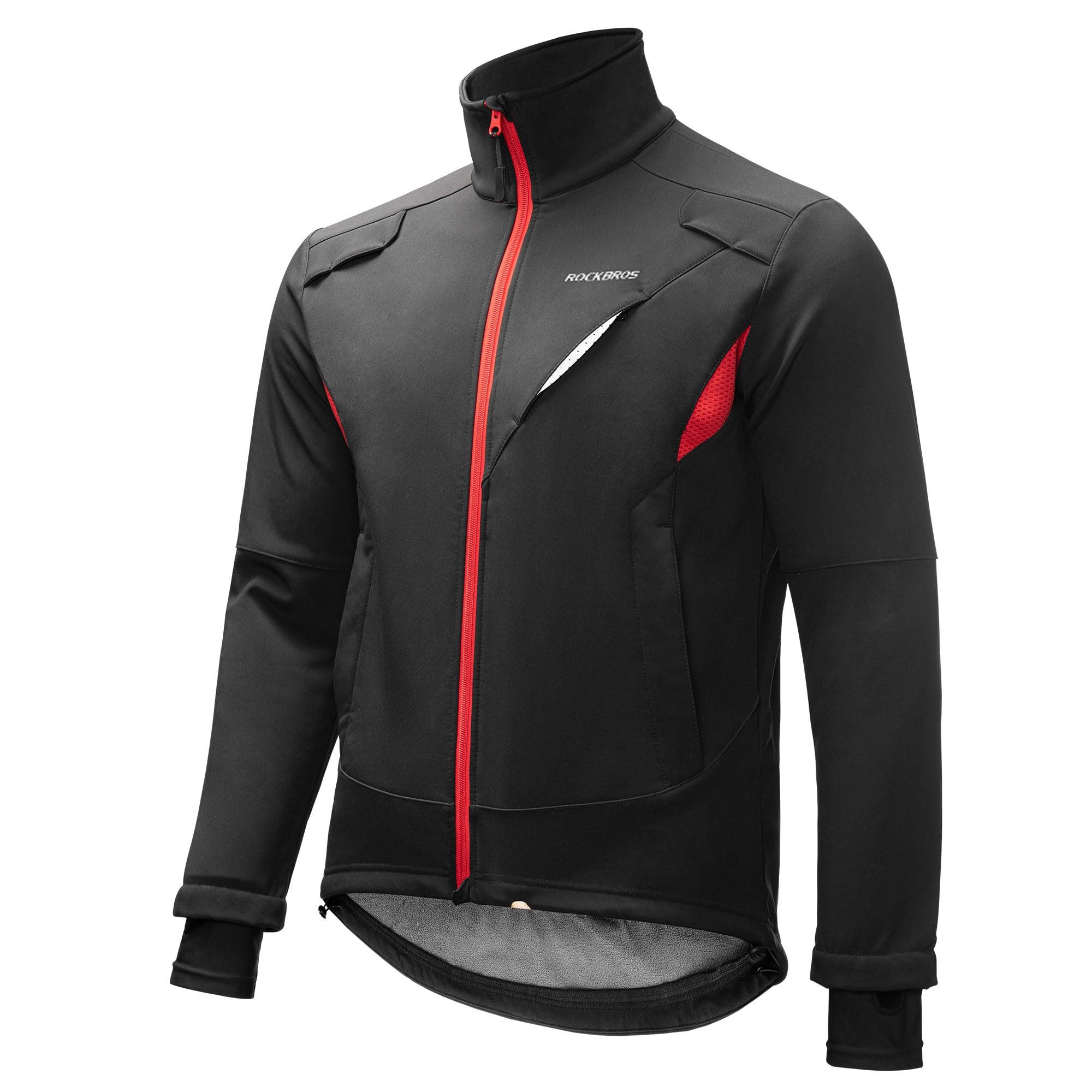 ROCKBROS Fahrradjacke Fahrradjacke Softshell Jacke Sport Warm Winddicht mit Fleece-Innenfutter