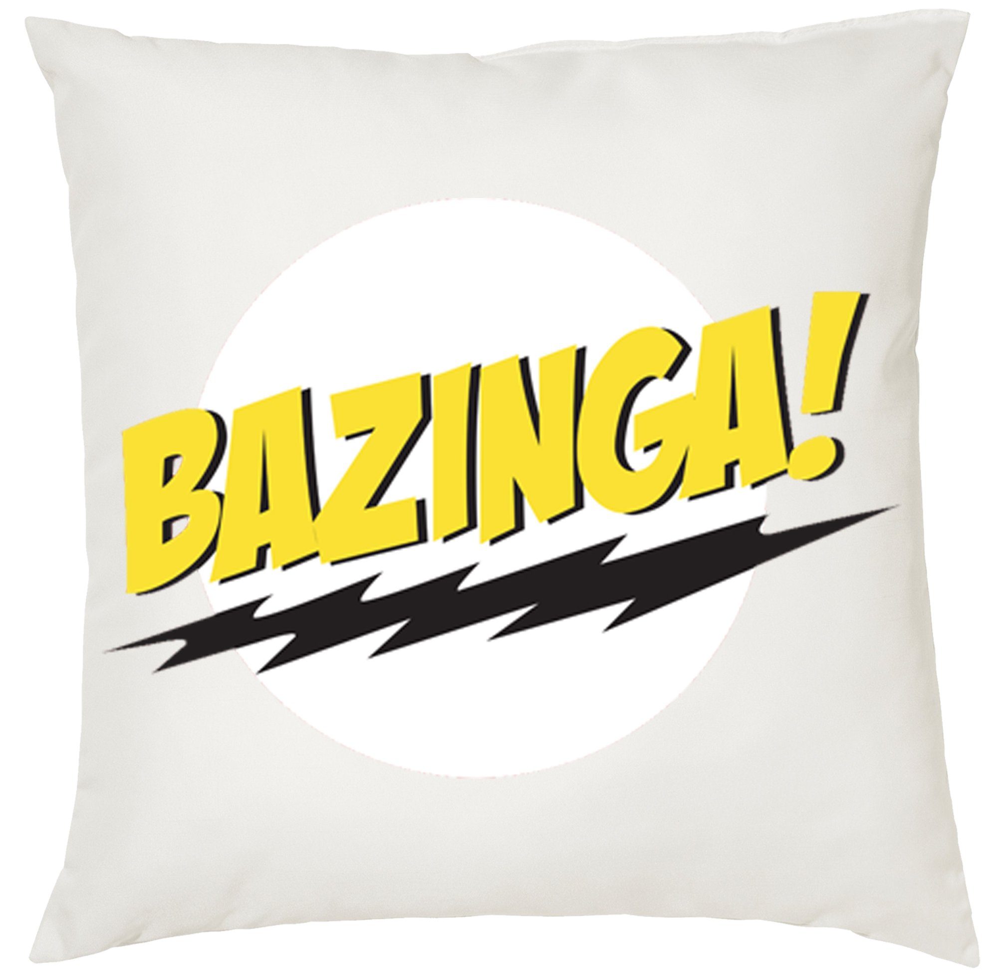 Blondie & Brownie Dekokissen Bazinga Sheldon Bang Big Cooper Kissen mit Füllung Weiß | Dekokissen