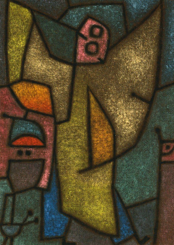 Postkarte Kunstkarte Paul Klee "Angelus Militans"