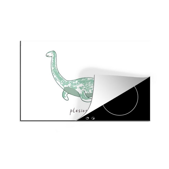 MuchoWow Herdblende-/Abdeckplatte Kinderzimmer - Plesiosaurier - Dinosaurier - Junge - Mädchen - Kind Vinyl (1 tlg) Ceranfeldabdeckung für die küche Induktionsmatte