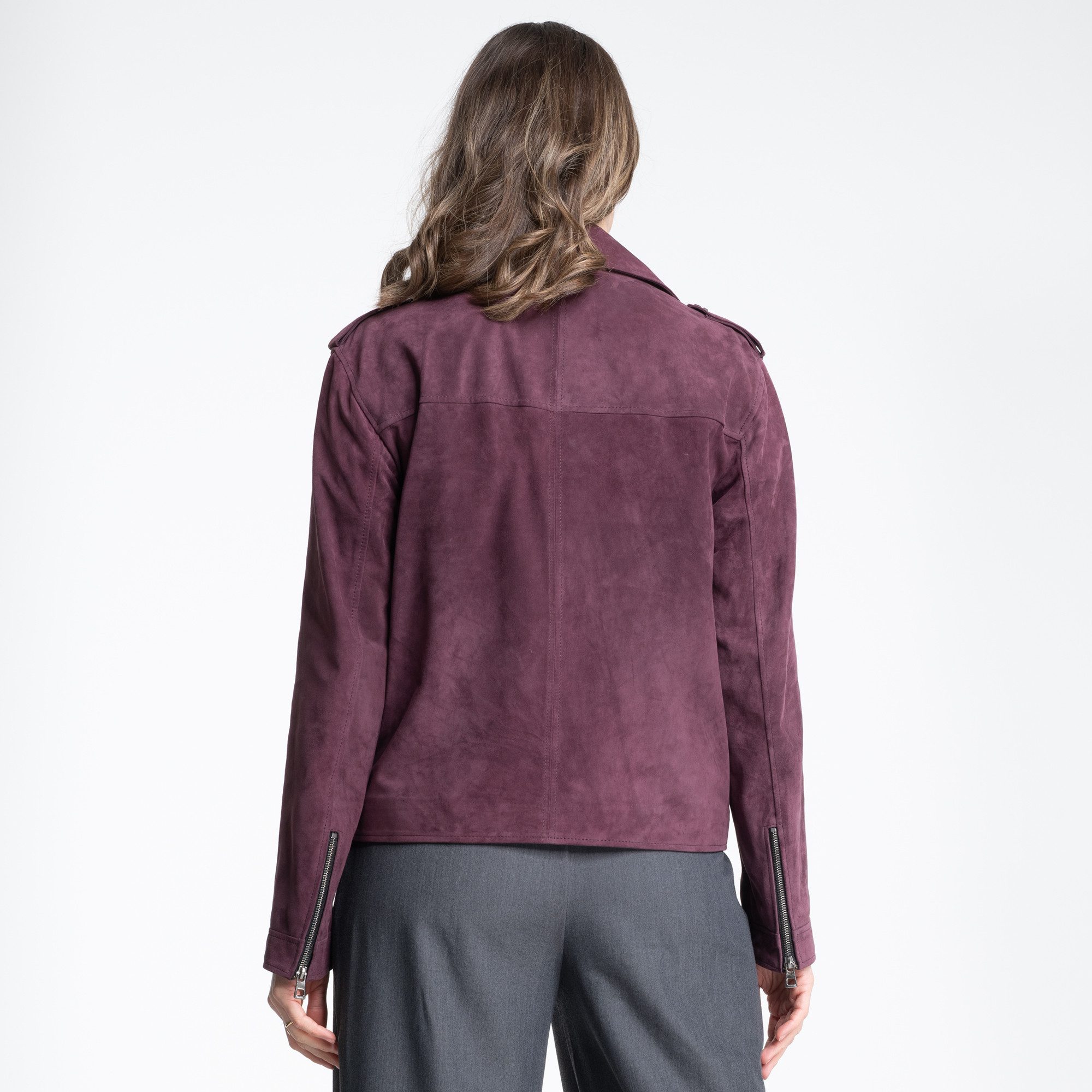 Mouflon Lederjacke Jenny 100% echtes Ziegenveloursleder