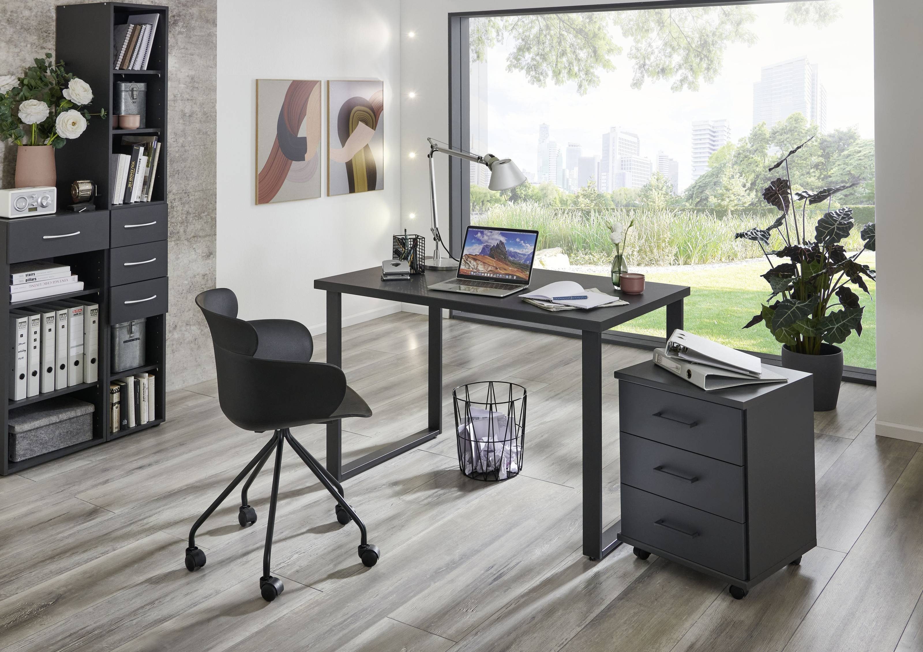 freiraum Schreibtisch Home Desk, (BxHxT) Abmessungen Graphit. cm in 159x75x70