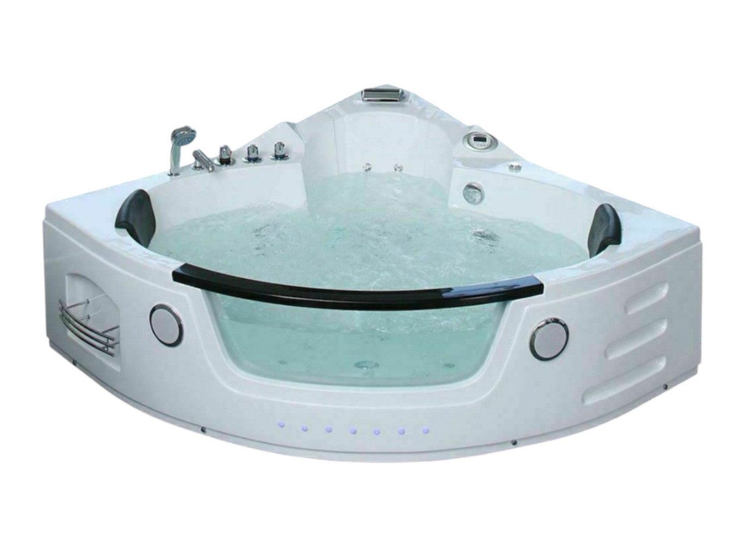 DEKO VERTRIEB BAYERN Whirlpool-Badewanne Luxus LED Whirlpool Badewanne SET 152x152 +Heizung+Hydrojet + Ozon