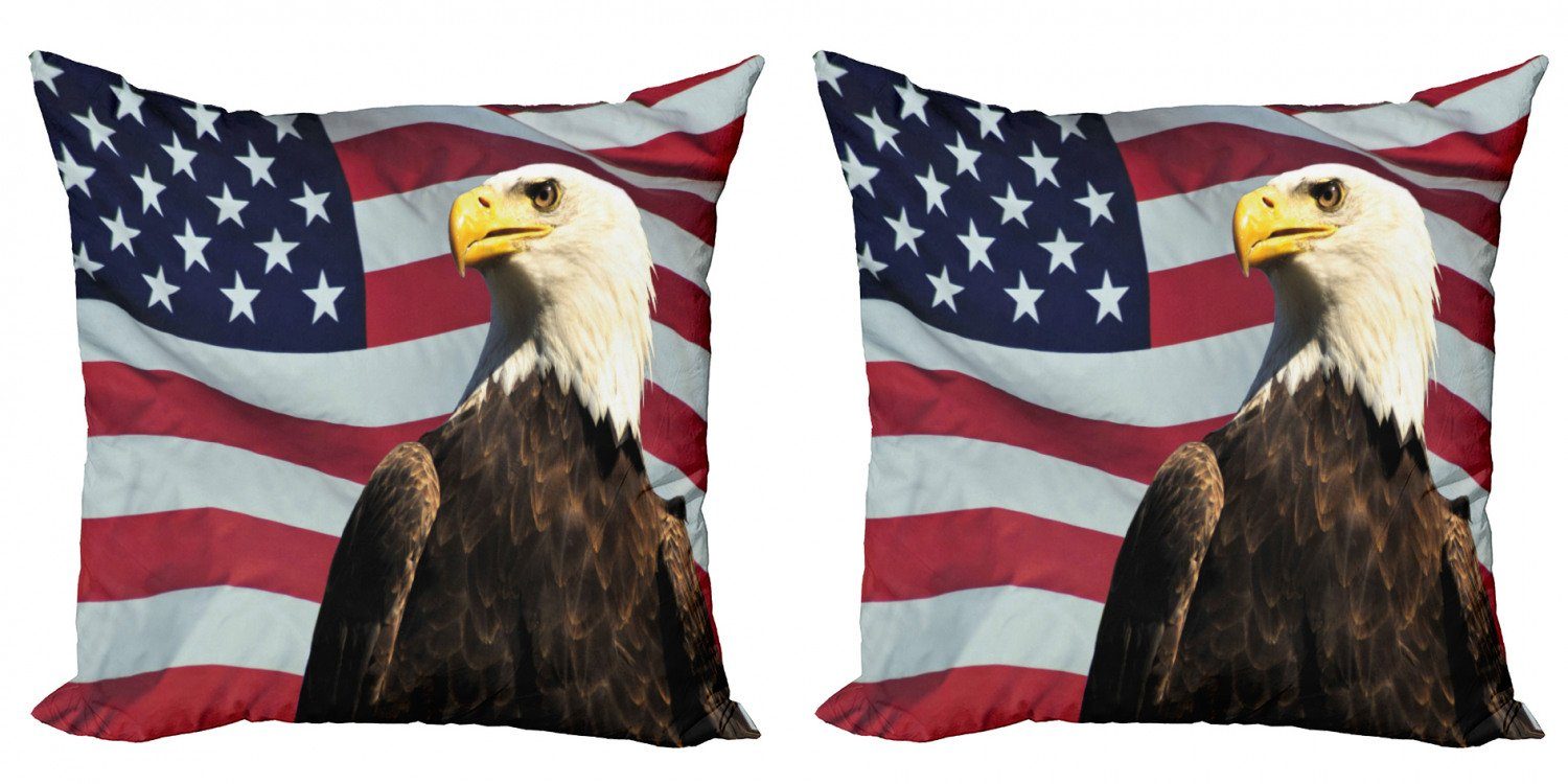Abakuhaus (2 US-Flagge Digitaldruck, Doppelseitiger Kissenbezüge Accent Modern Adler Stück), Land