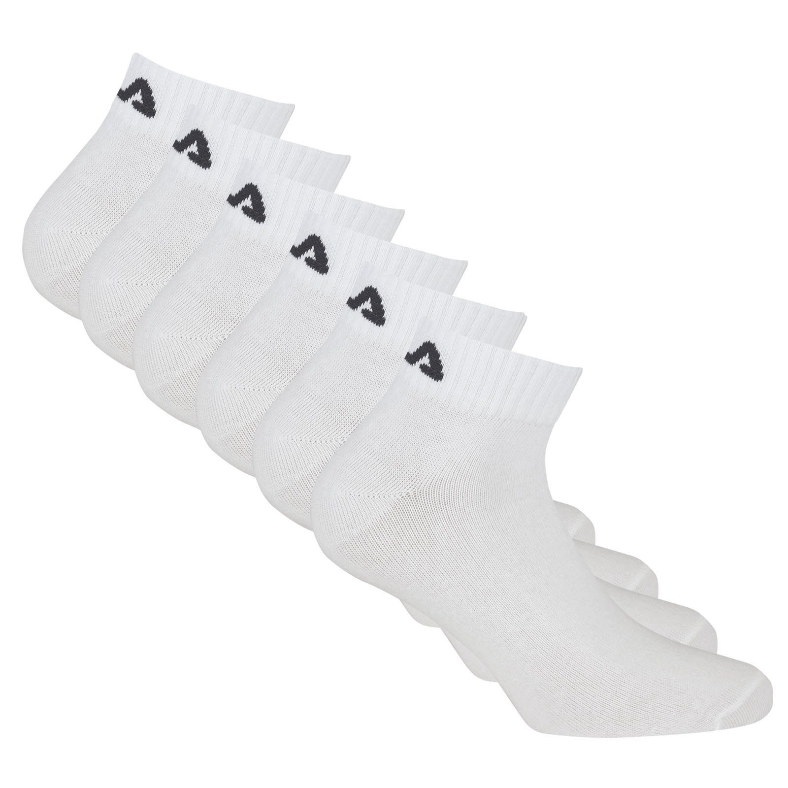 Fila Kurzsocken Unisex Quarter Socken, Weiß 6er - Pack Kurzsocken