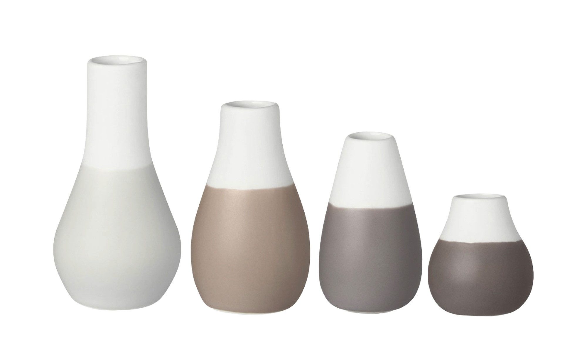 Räder Dekovase räder Set aus 4 Mini Pastelvasen Grau günstig online kaufen