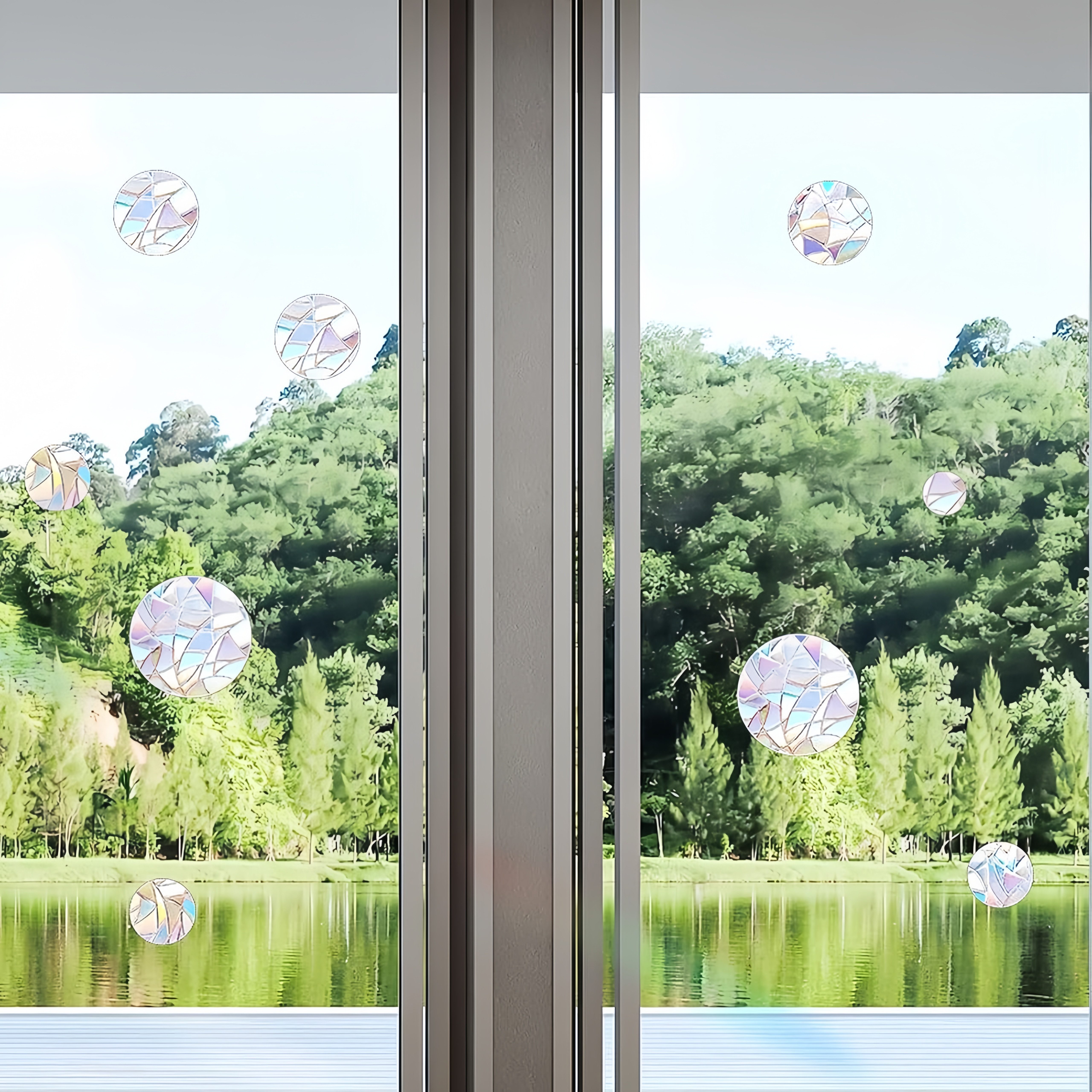 FOUORTUNATE-BEE Fensterdekoration Fensterprisma-Aufkleber als Sonnenfänger & Vogelschutz, Fensterdeko für Balkon mit Regenbogeneffekt – Bild 3 von 5