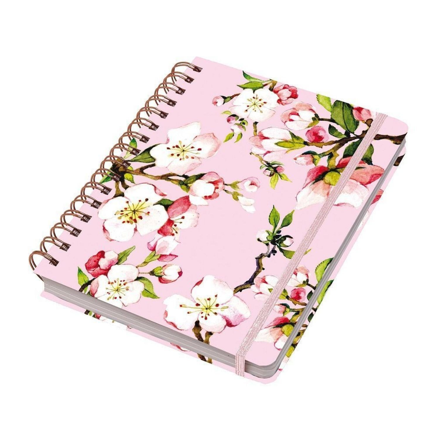 Notizbuch Ringbuch Hardcover Kirschblüte rosa