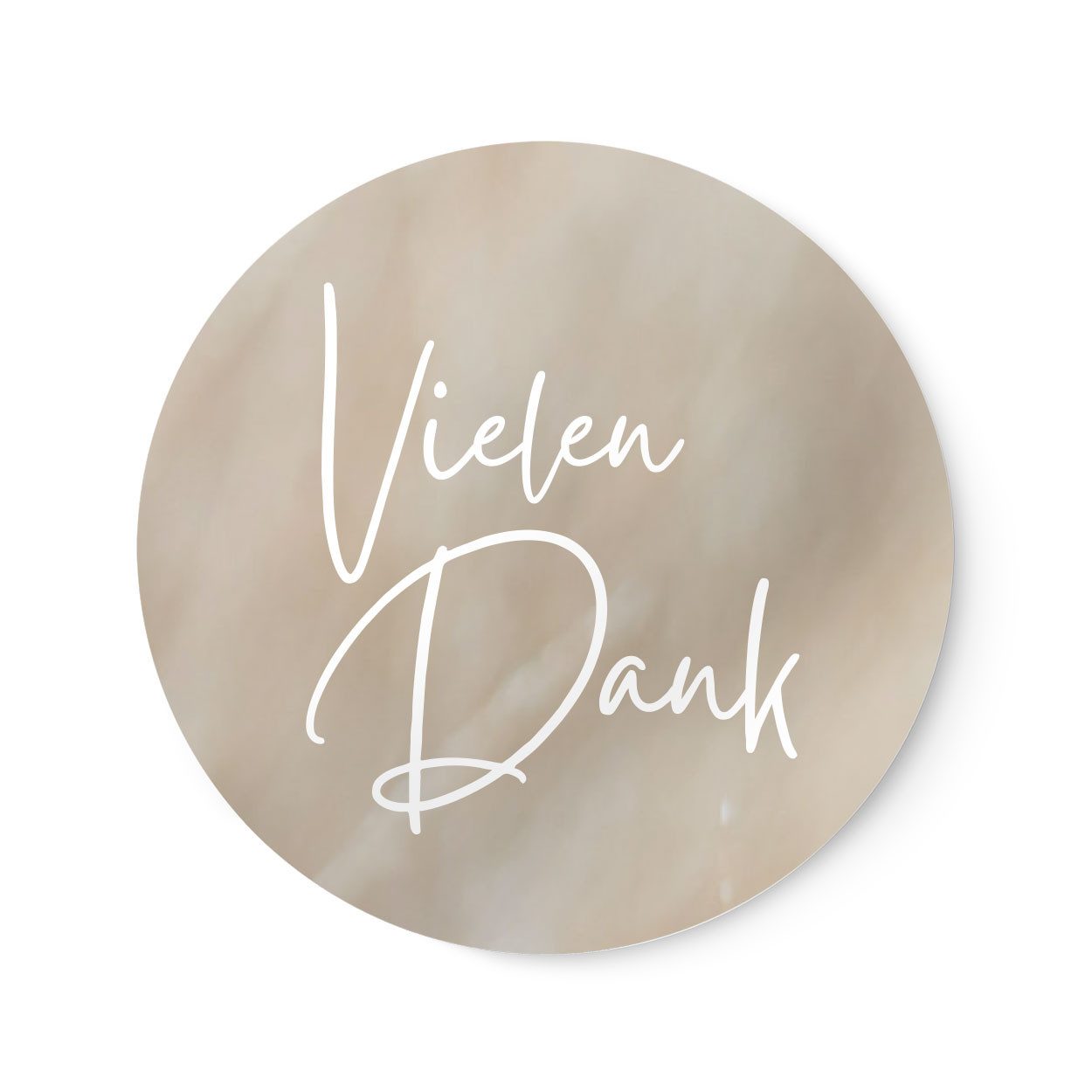 NORDEULE Aufkleber Vielen Dank Beige, Runde Etiketten zur Danksagung, (40tlg), ideal für Dankeskarten Geschenke Gastgeschenke MItbringsel