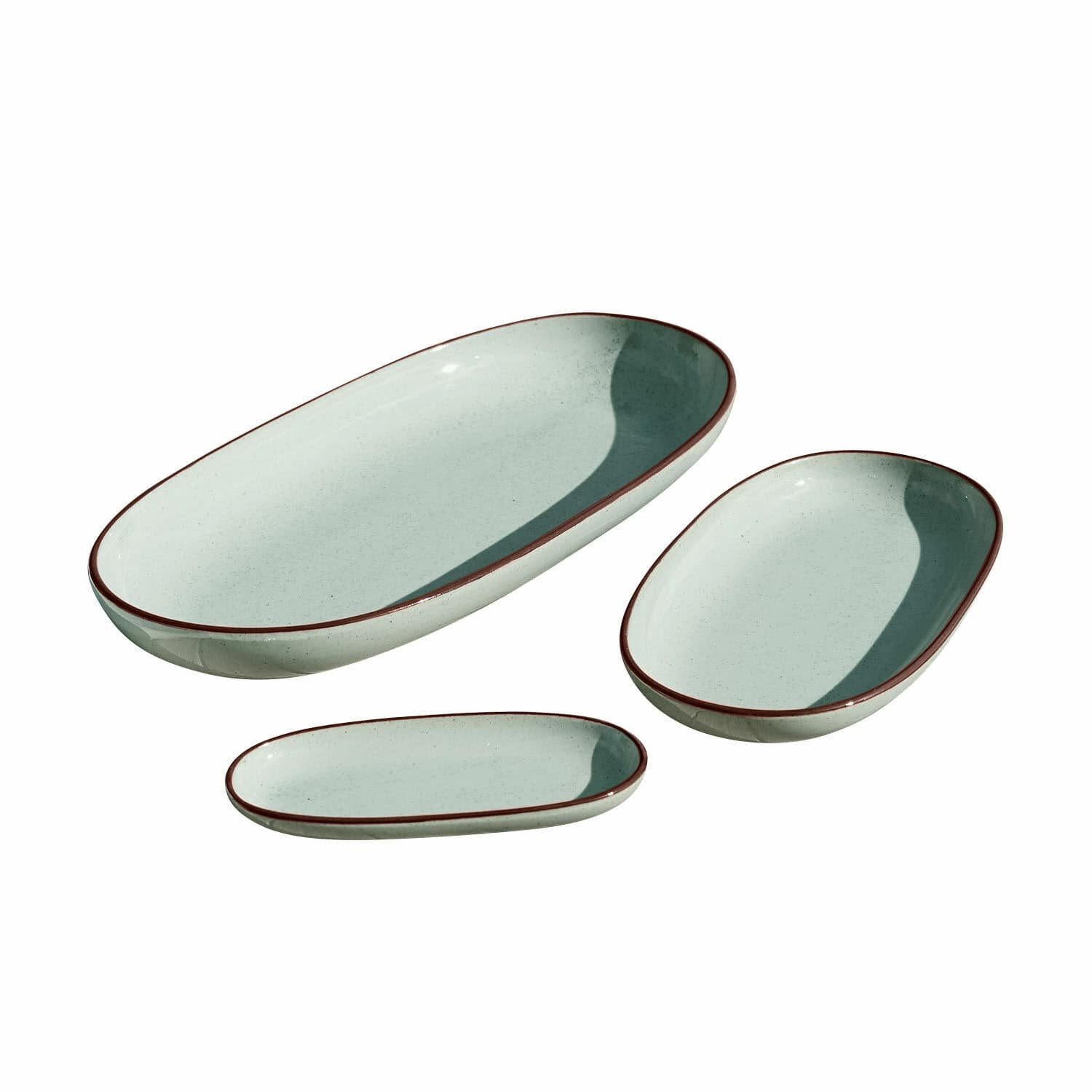 Mirabeau Geschirr-Set Servierplatte 3er Set Biarré türkis, Steinzeug