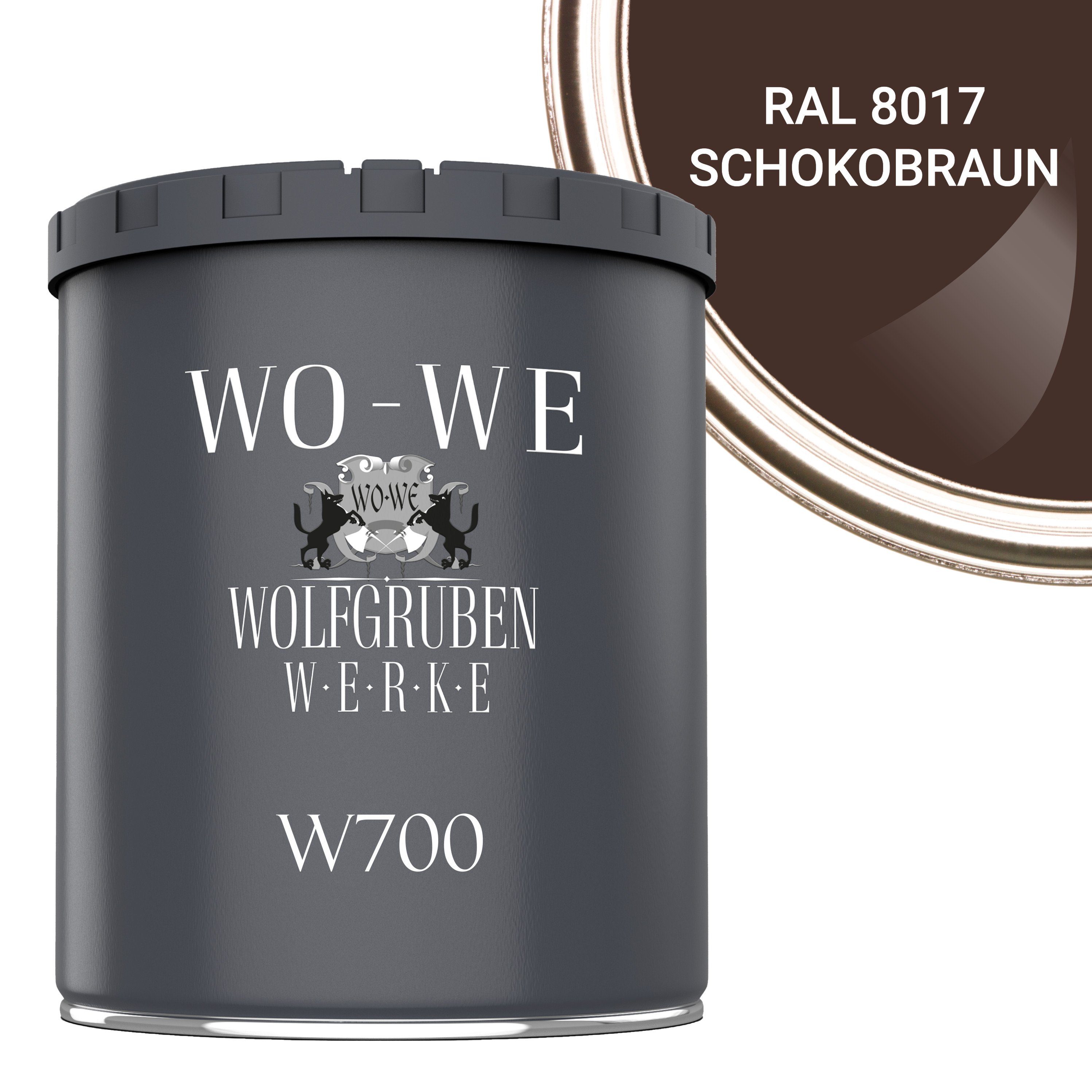 WO-WE Bodenversiegelung Betonfarbe Bodenfarbe Bodenbeschichtung W700, 1-10L, Seidenglänzend RAL 8017 Schokoladenbraun