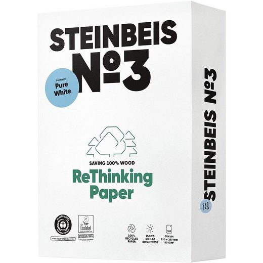 STEINBEIS Recyclingpapier »Pure White«, Format DIN A4, 80 g/m²