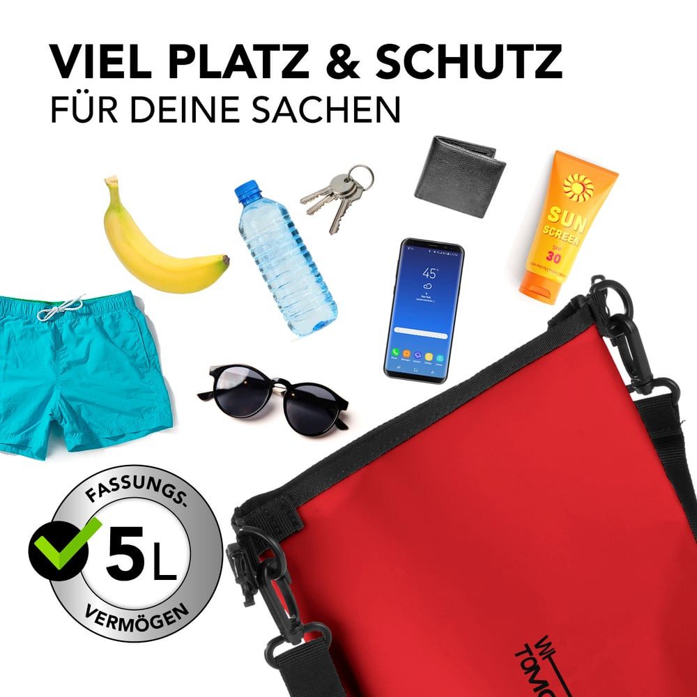 #DoYourSports Aufbewahrungstasche Dry Bag 10L, Outdoor Tasche Camping Angeln wasserdicht Handy sicher aufbewahren – Bild 5 von 5