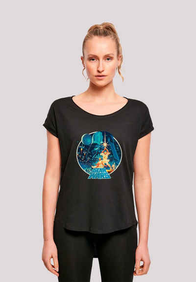 F4NT4STIC T-Shirt »Star Wars Vintage Victory - Premium Krieg der Sterne Fan Merch - Darth Vader Yoda Han Solo Boba Fett Mandalorian R2D2« Damen,Premium Merch,Lang,Longshirt,Bedruckt