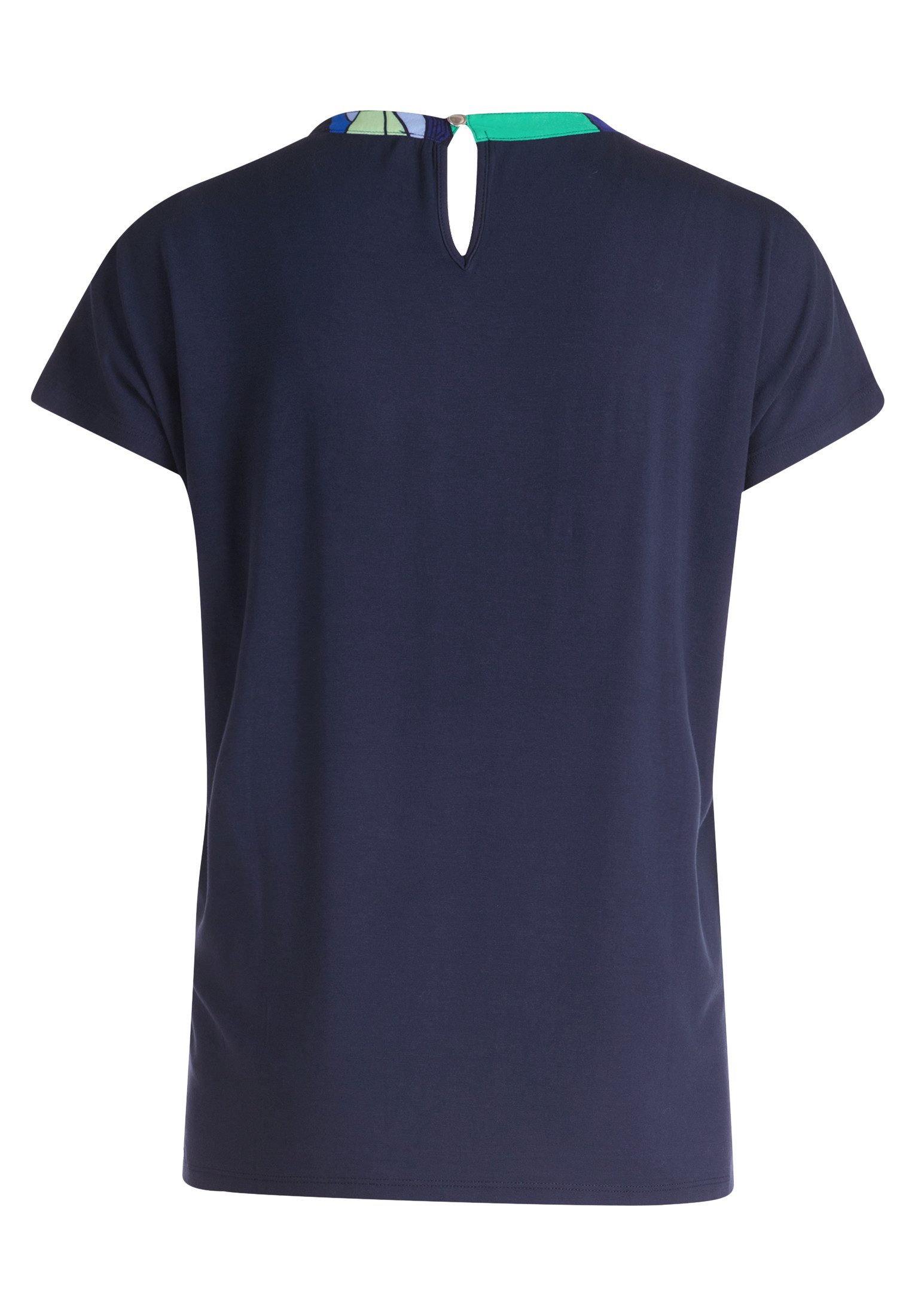 Betty Barclay Kurzarmshirt Betty Barclay Printshirt mit Stehkragen (1-tlg) Materialmix